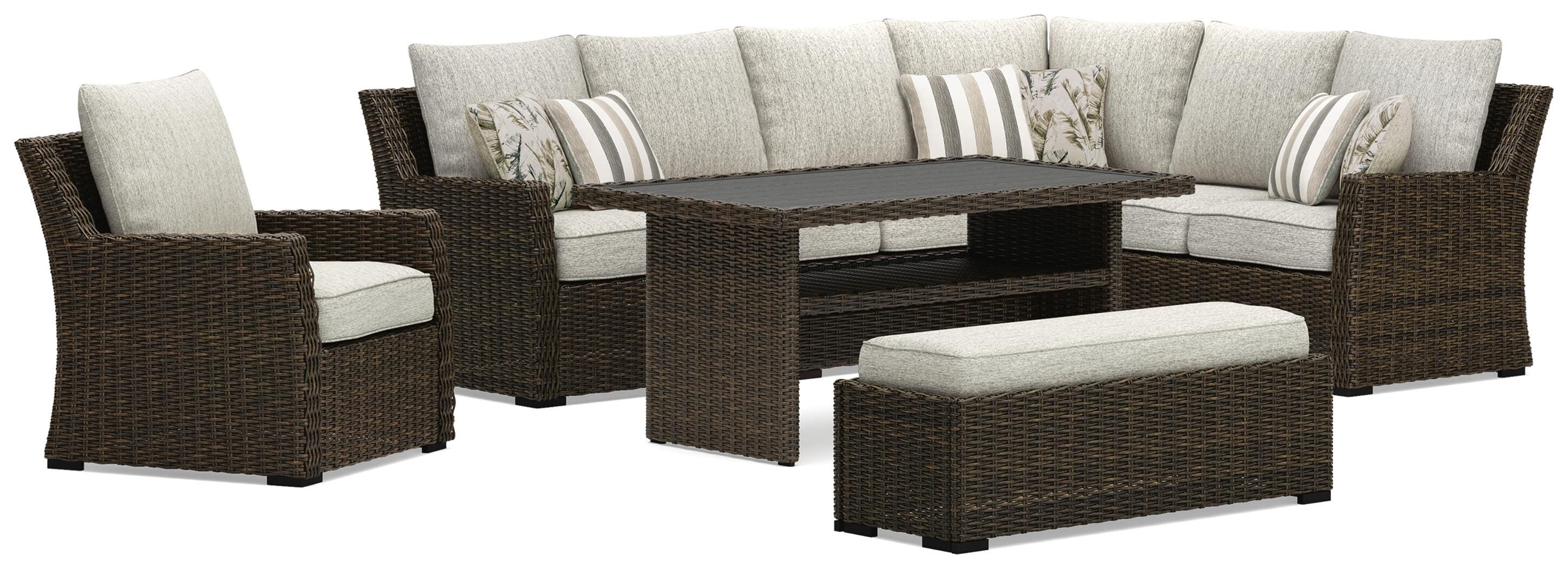 Brook Ranch Outdoor Sofa Sectional, Bench, Lounge Chair and Table - image 1