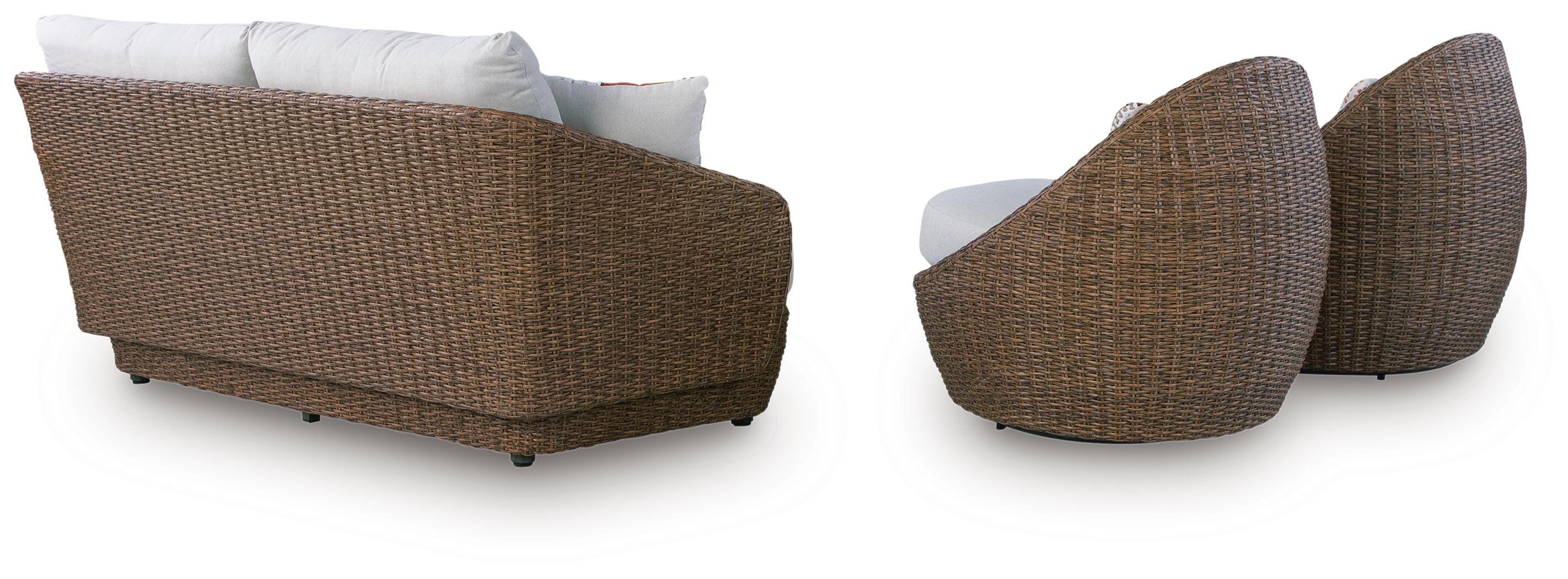 Cardiff Beach Outdoor Loveseat/2 Swivel Chairs (Set of 3) - image 4
