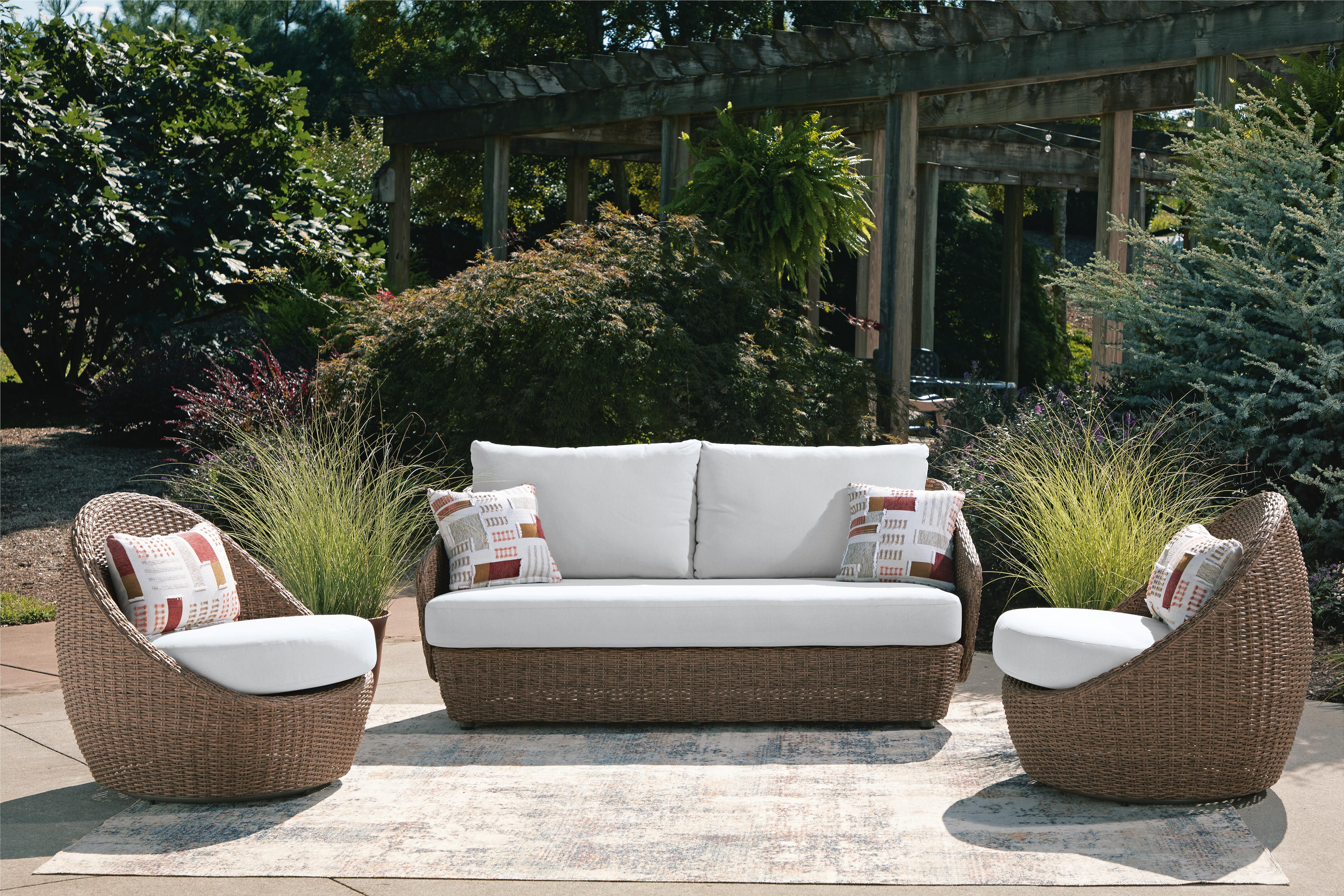 Cardiff Beach Outdoor Loveseat/2 Swivel Chairs (Set of 3) - image 1