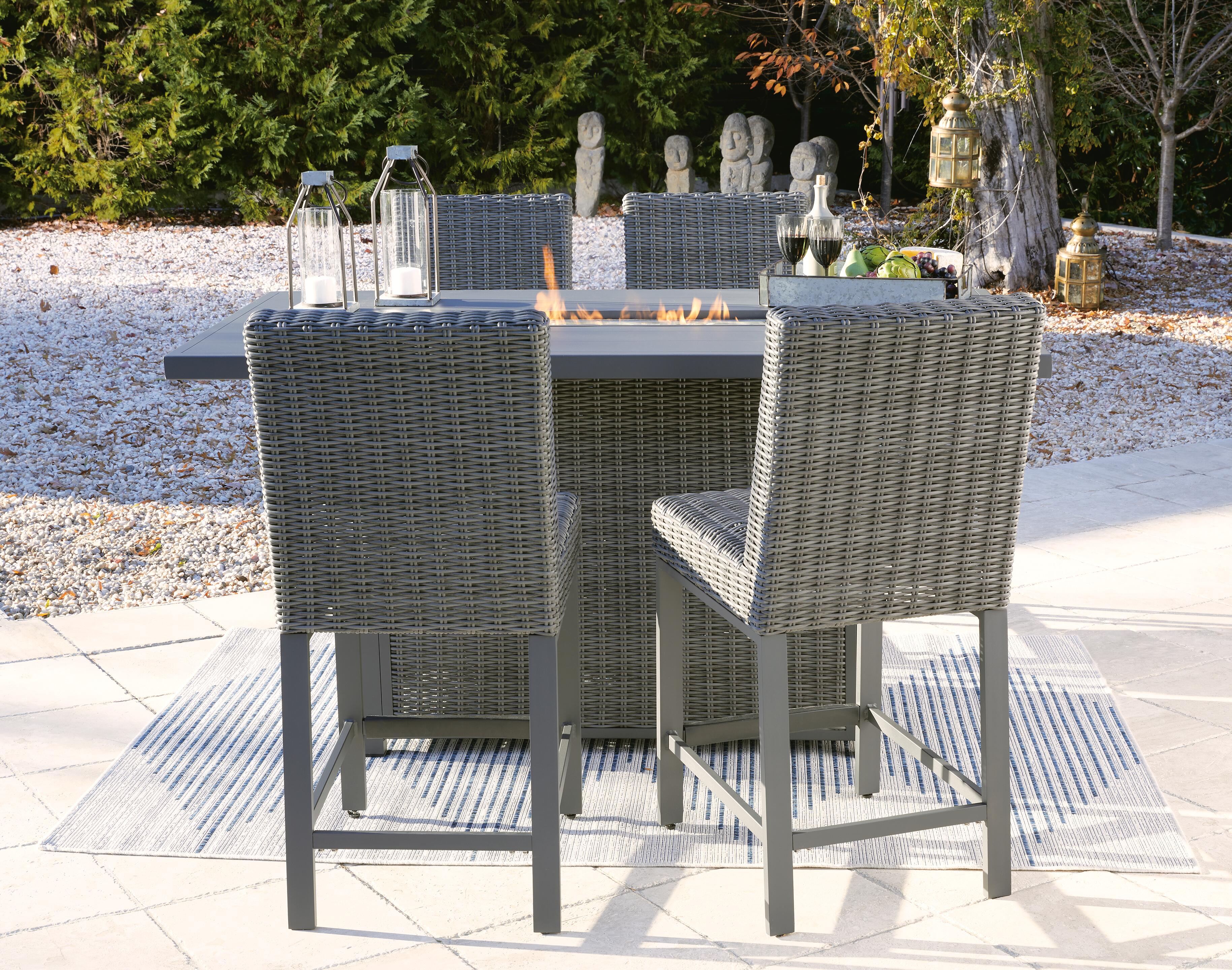 Palazzo Outdoor Counter Height Dining Table with 4 Barstools, , large