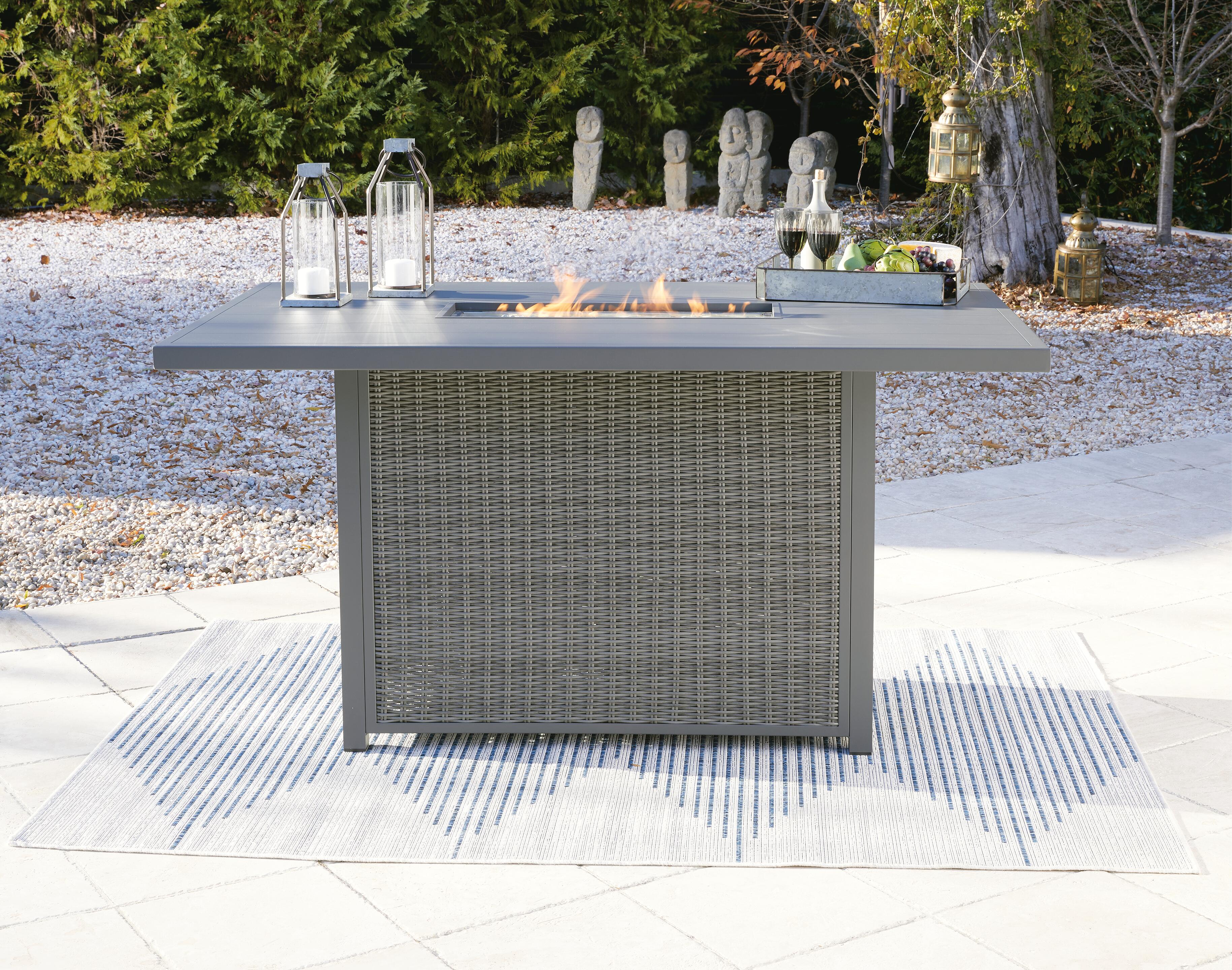 Palazzo Outdoor Bar Table with Fire Pit, , large