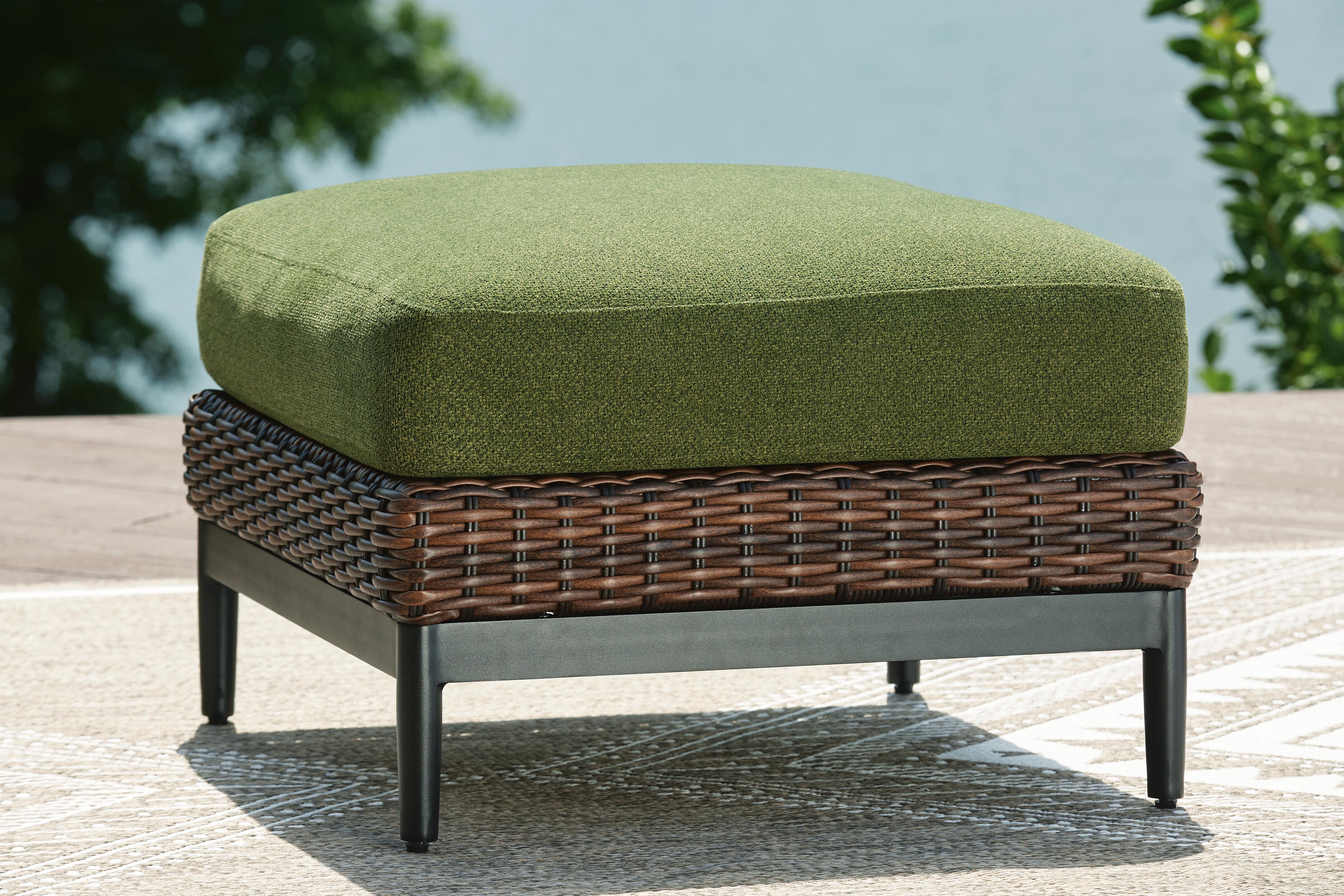 Horizon Hall Outdoor Ottoman with Cushion, , rollover