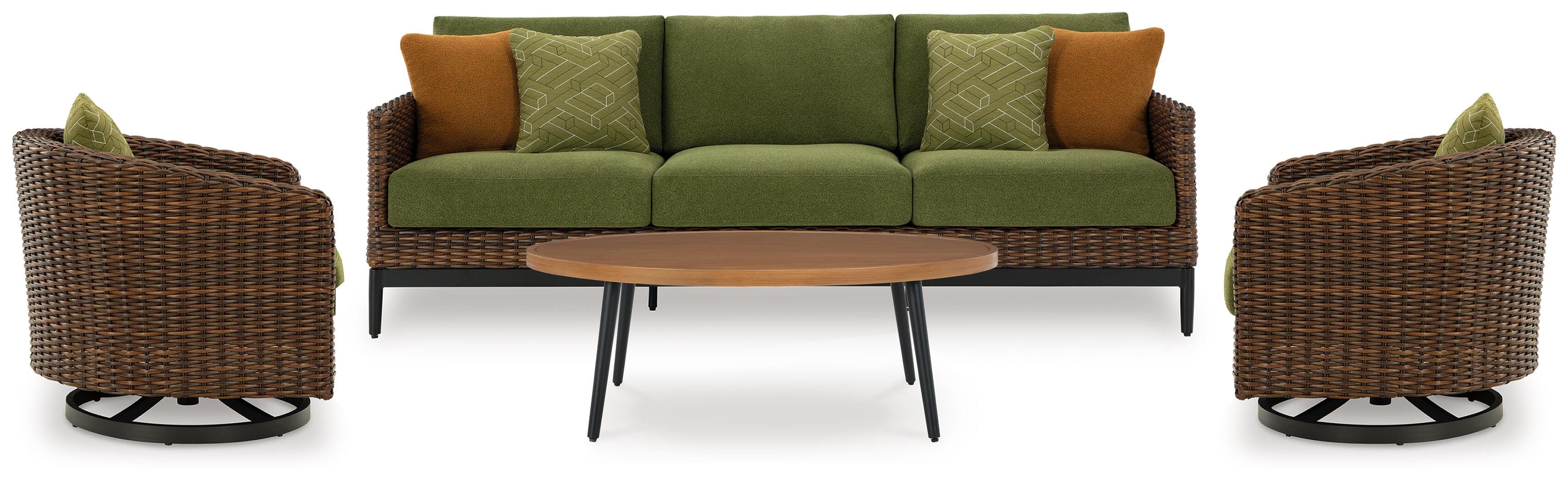 Horizon Hall Outdoor Sofa and 2 Chairs with Coffee Table, , large