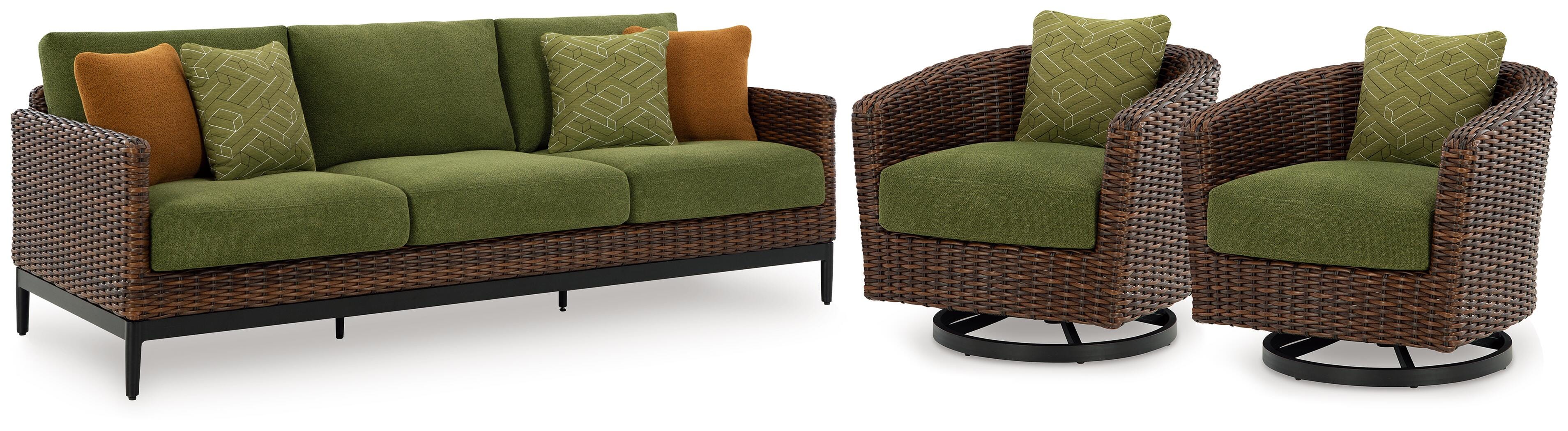 Horizon Hall Outdoor Sofa with 2 Lounge Chairs, , large