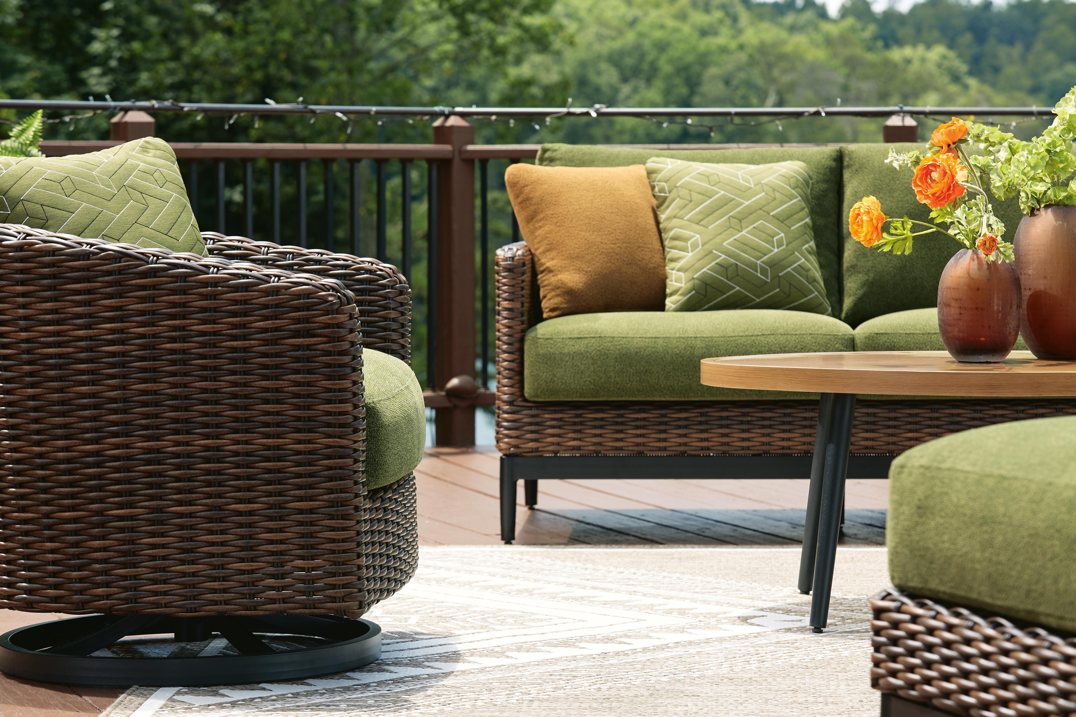 Horizon Hall Outdoor Swivel Lounge Chair with Cushion | Ashley