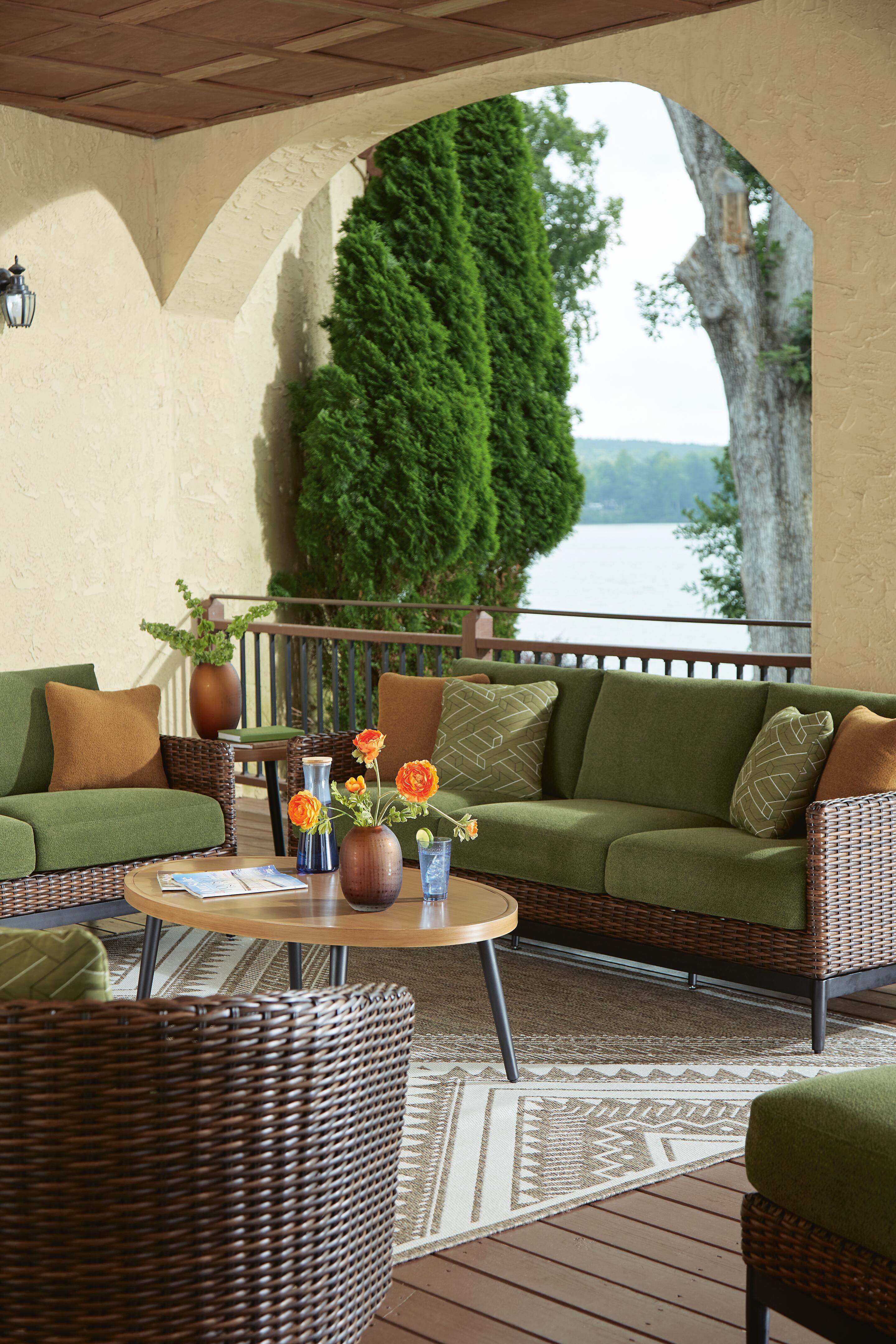 Horizon Hall Outdoor Sofa with 2 Lounge Chairs, , large