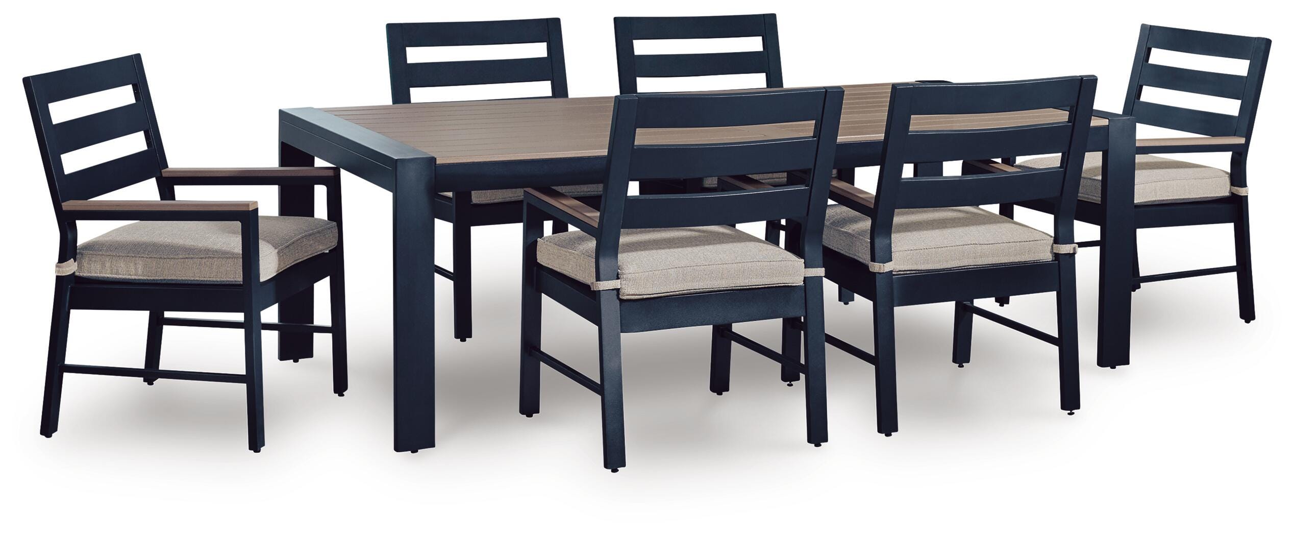 Mabry Shores Outdoor Dining Table and 6 Chairs, , large