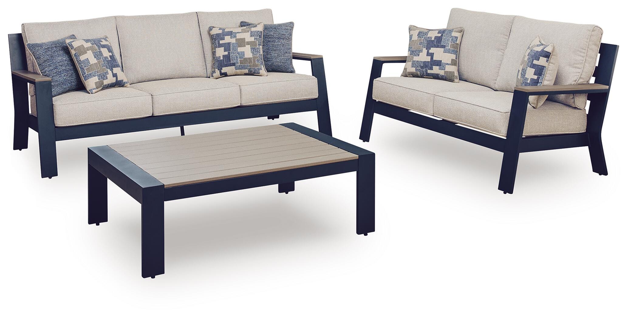 Mabry Shores Outdoor Sofa and Loveseat with Coffee Table, , large