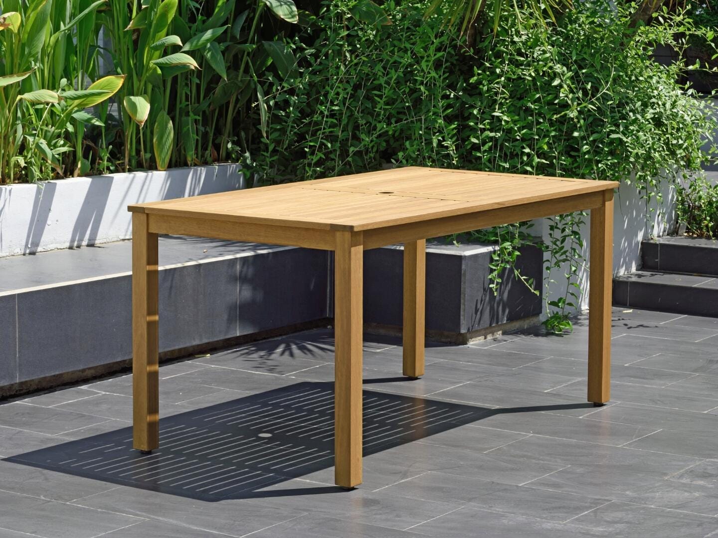 Amazonia Teak Finish Rectangular Dining Table, , large
