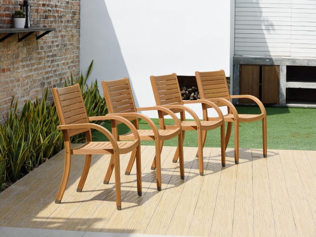 Amazonia Stackable Outdoor Armchairs (Set of 4)