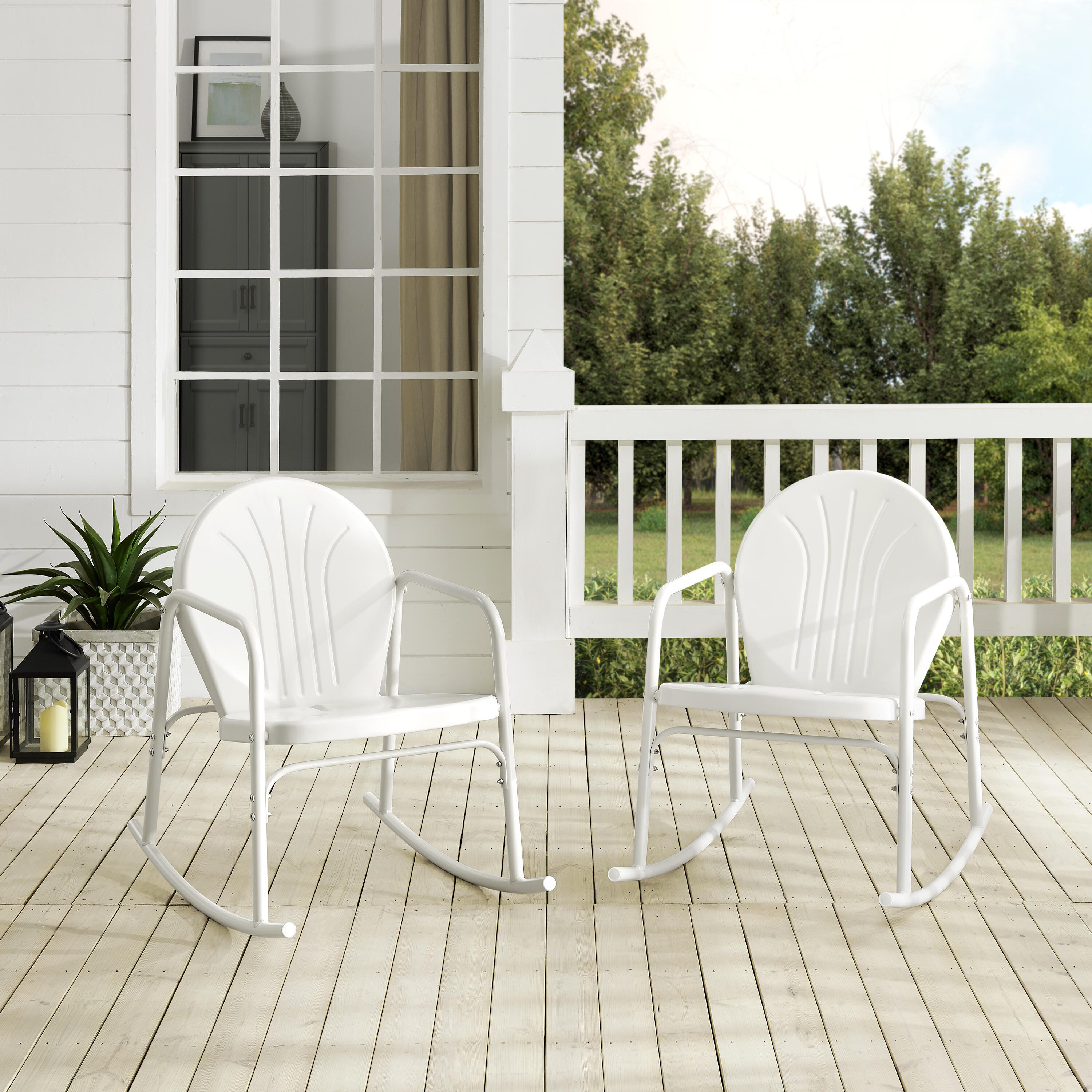 Crosley Griffith 2-piece Rocking Chair Set, White, rollover