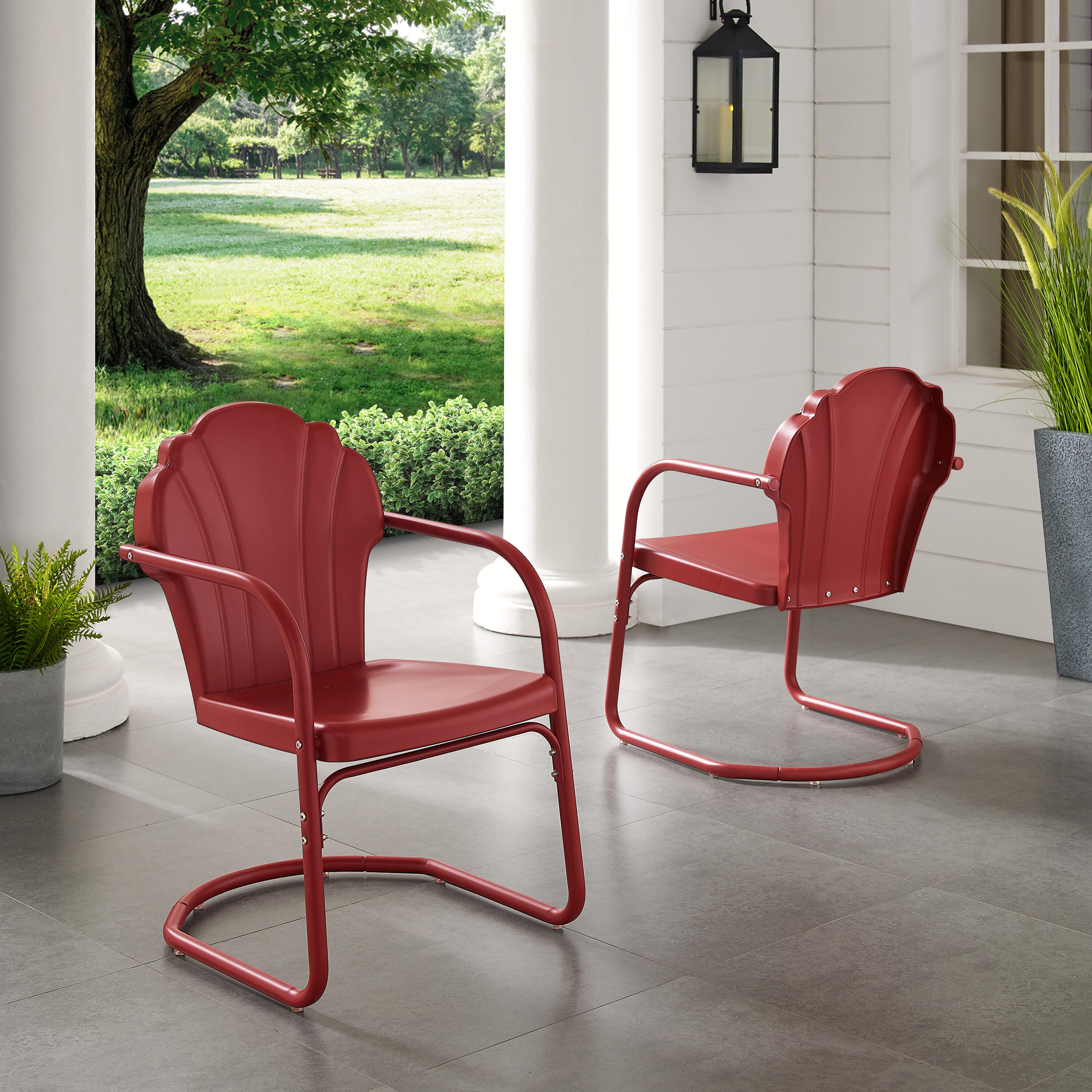 Crosley Tulip 2-piece Chair Set, Red, large