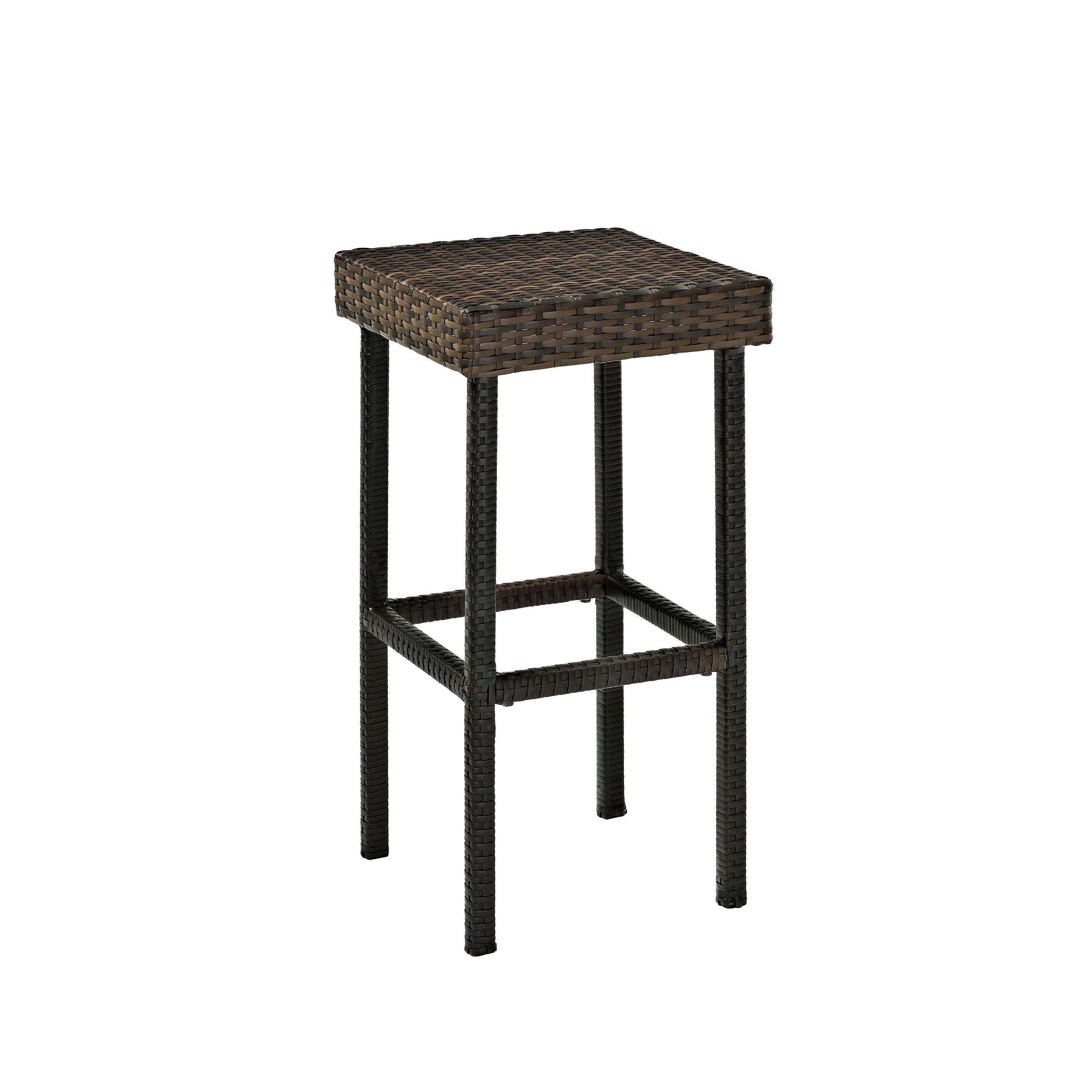 Crosley Palm Harbor 2-piece Outdoor Wicker Bar Height Bar Stool Set, Brown, large