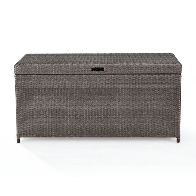 Crosley Palm Harbor Outdoor Storage Bin, Weathered Gray