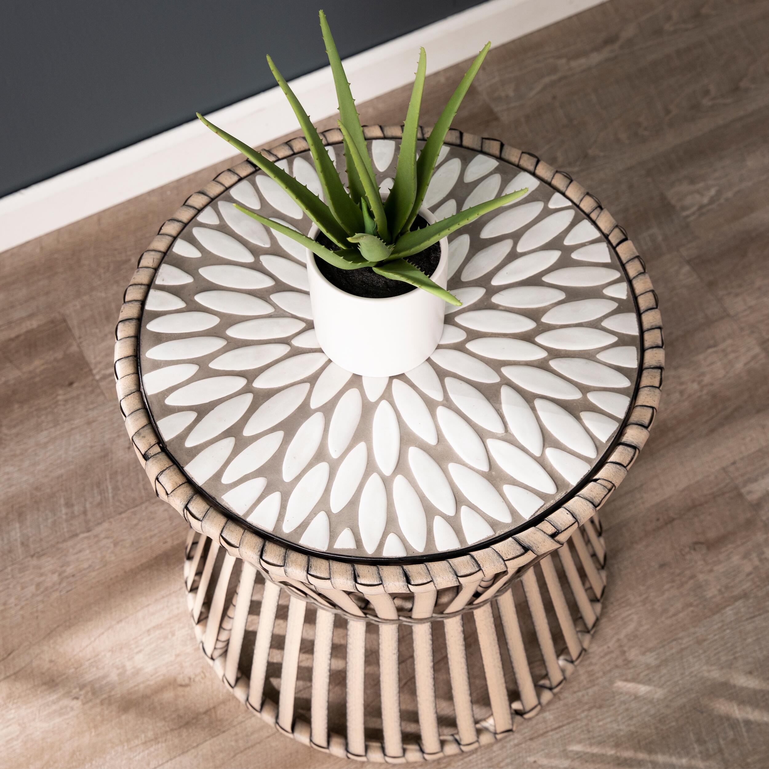 Southern Enterprises Kabra Round Outdoor Side Table, , large