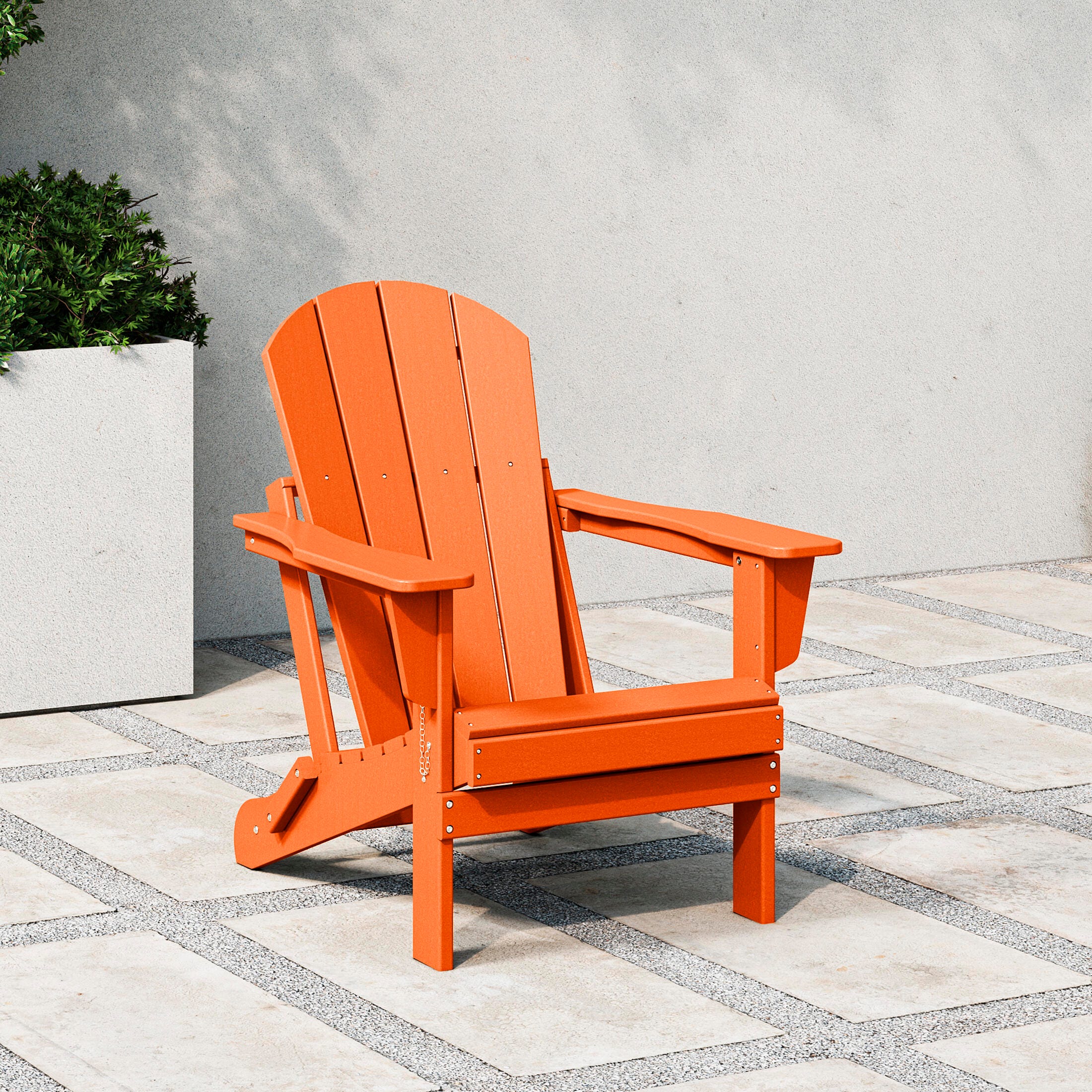 Westin Outdoor Folding Outdoor Poly Adirondack Chair, Orange, rollover