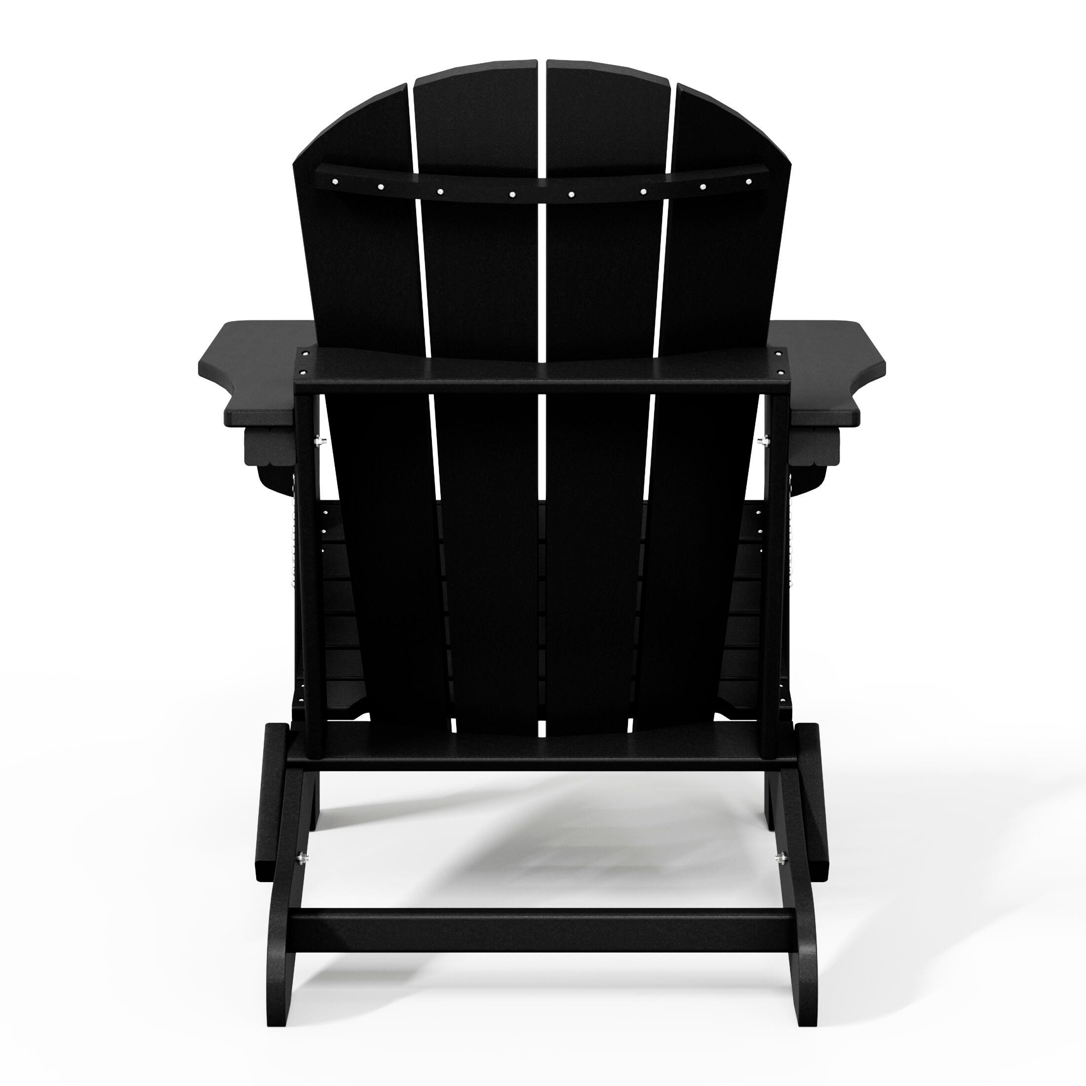 Westin Outdoor Folding Outdoor Poly Adirondack Chair, Black, large
