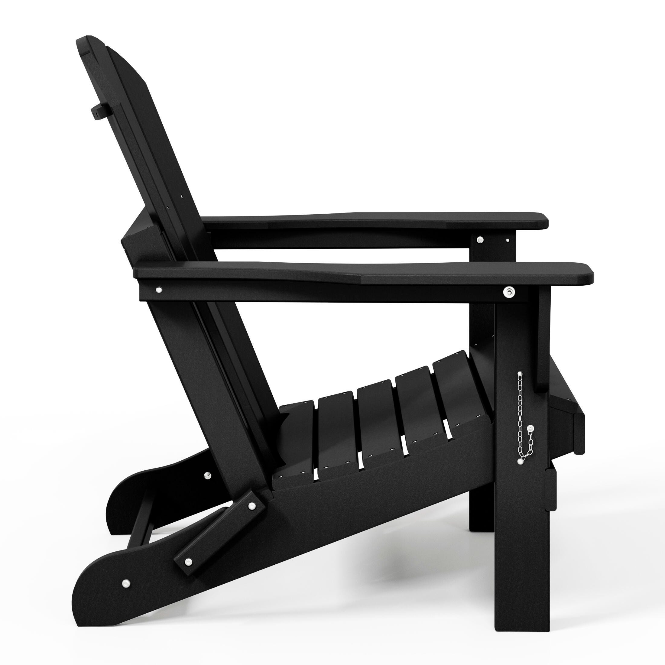 Westin Outdoor Folding Outdoor Poly Adirondack Chair, Black, large
