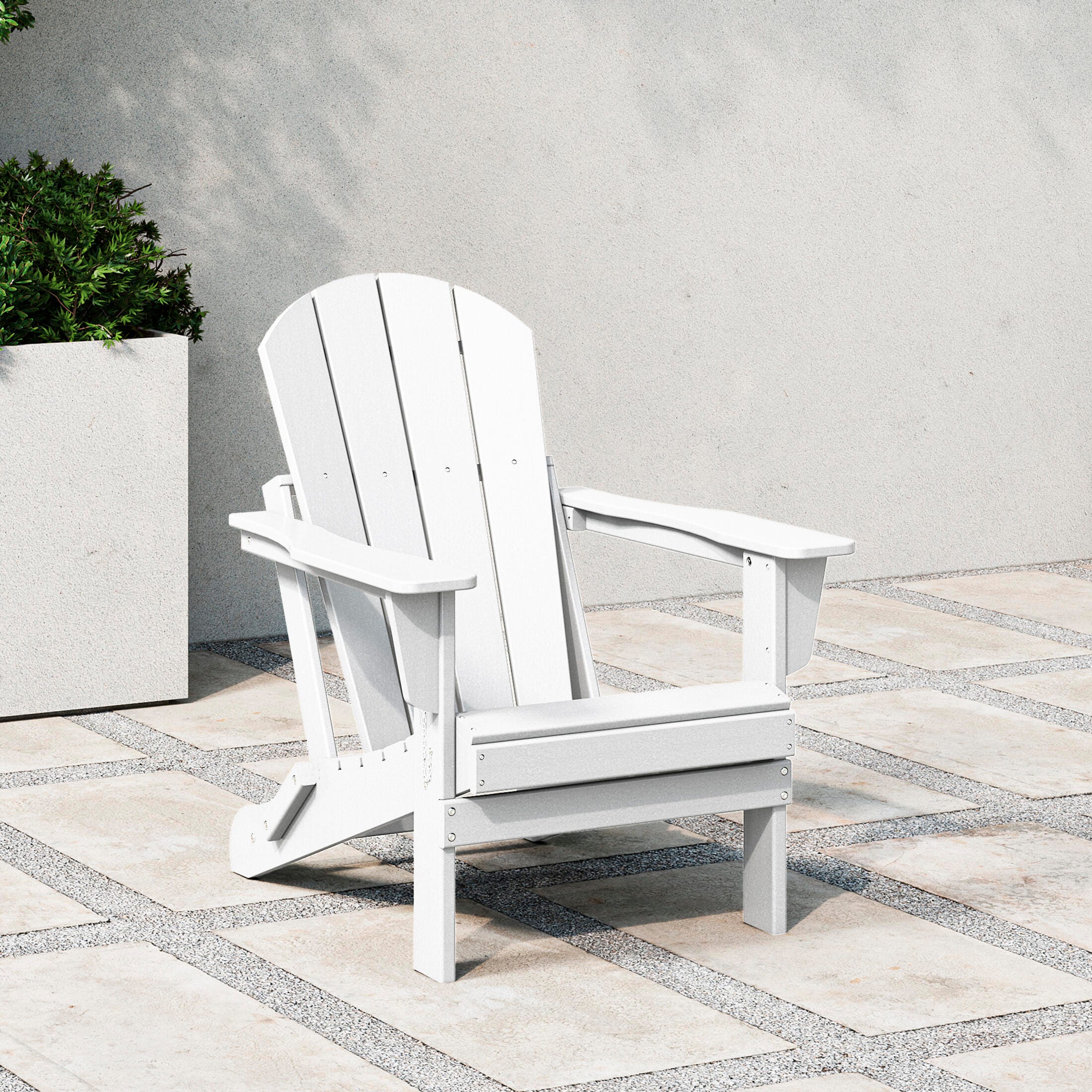 Westin Outdoor  Outdoor Folding Poly Adirondack Chair, White, rollover