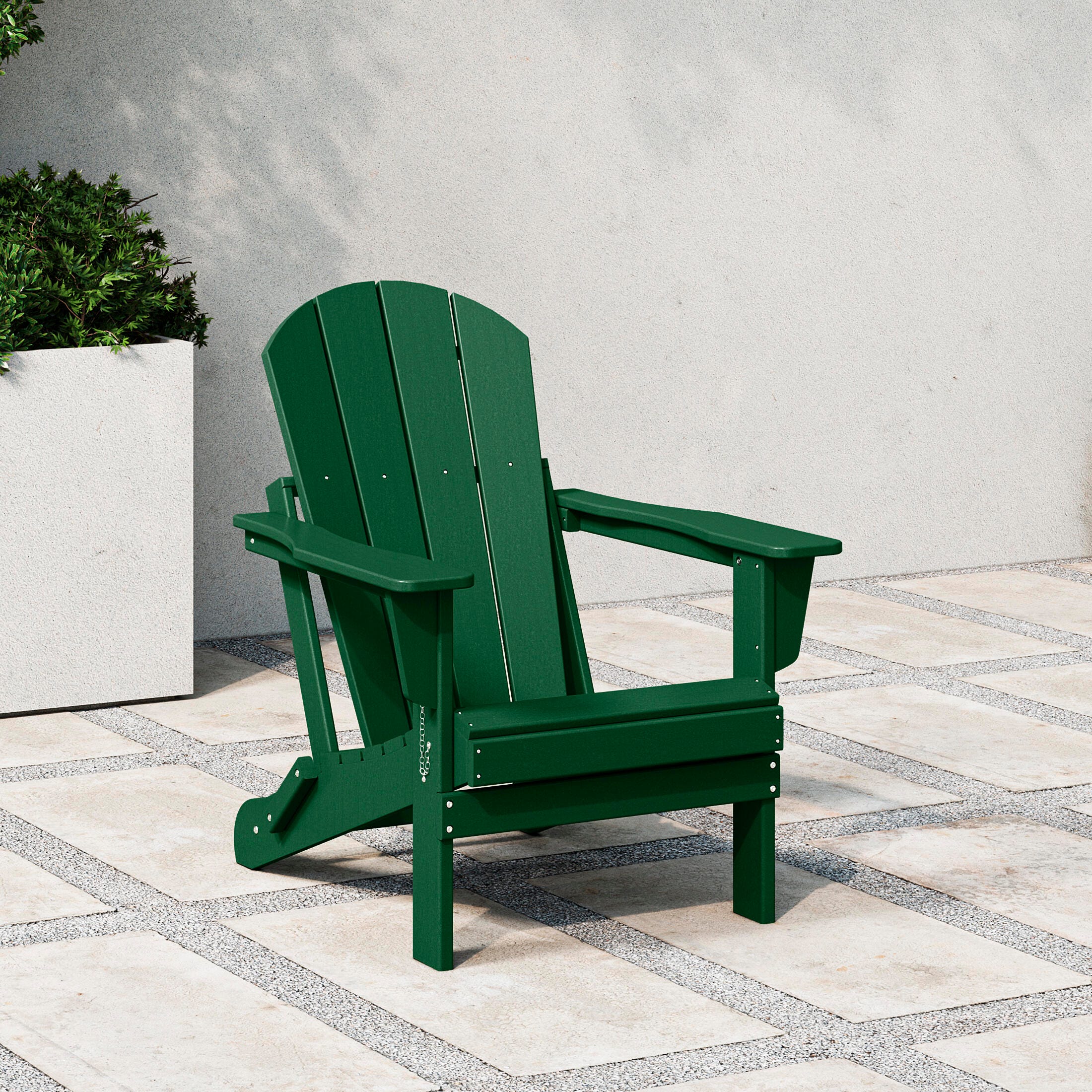 Westin Outdoor Folding Outdoor Poly Adirondack Chair, Green, rollover