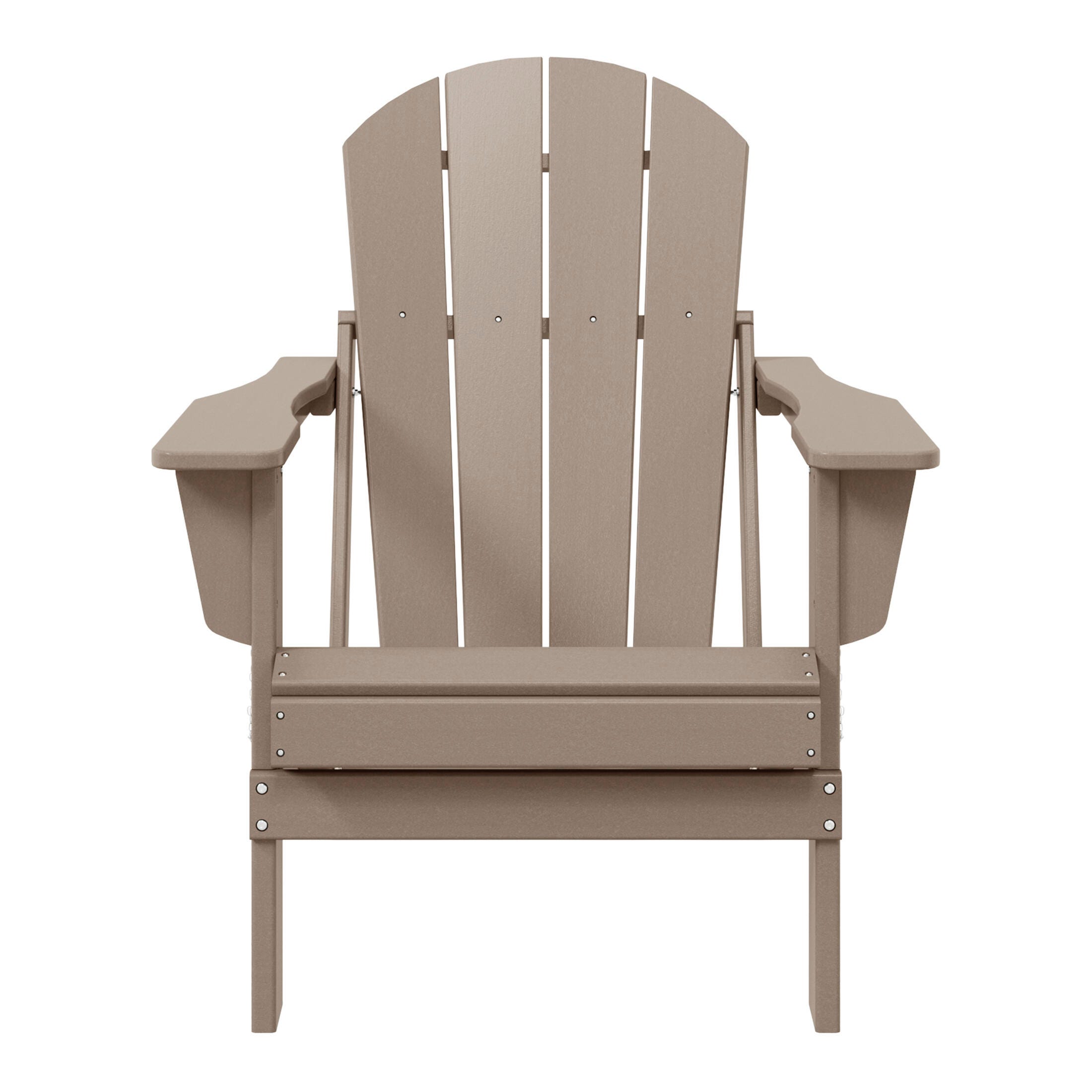 Westin Outdoor Folding Outdoor Poly Adirondack Chair, Beige, large