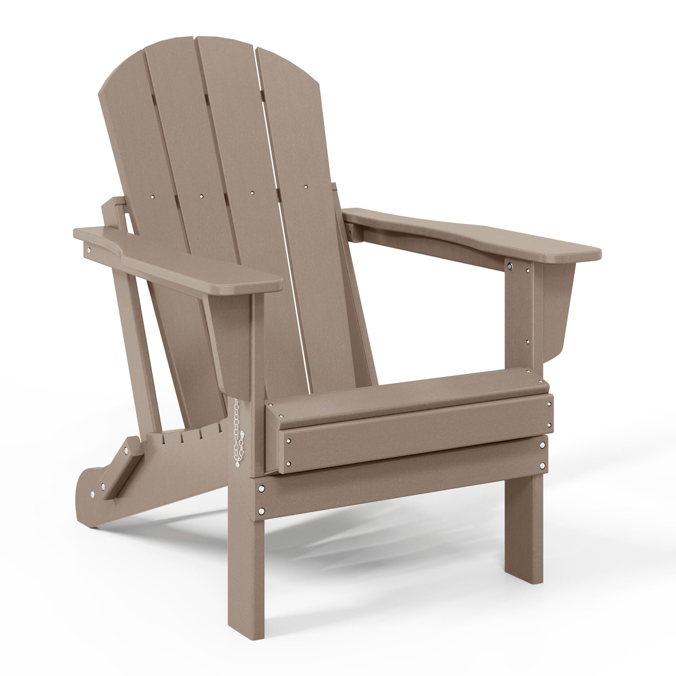 Westin Outdoor Folding Outdoor Poly Adirondack Chair, Beige, large