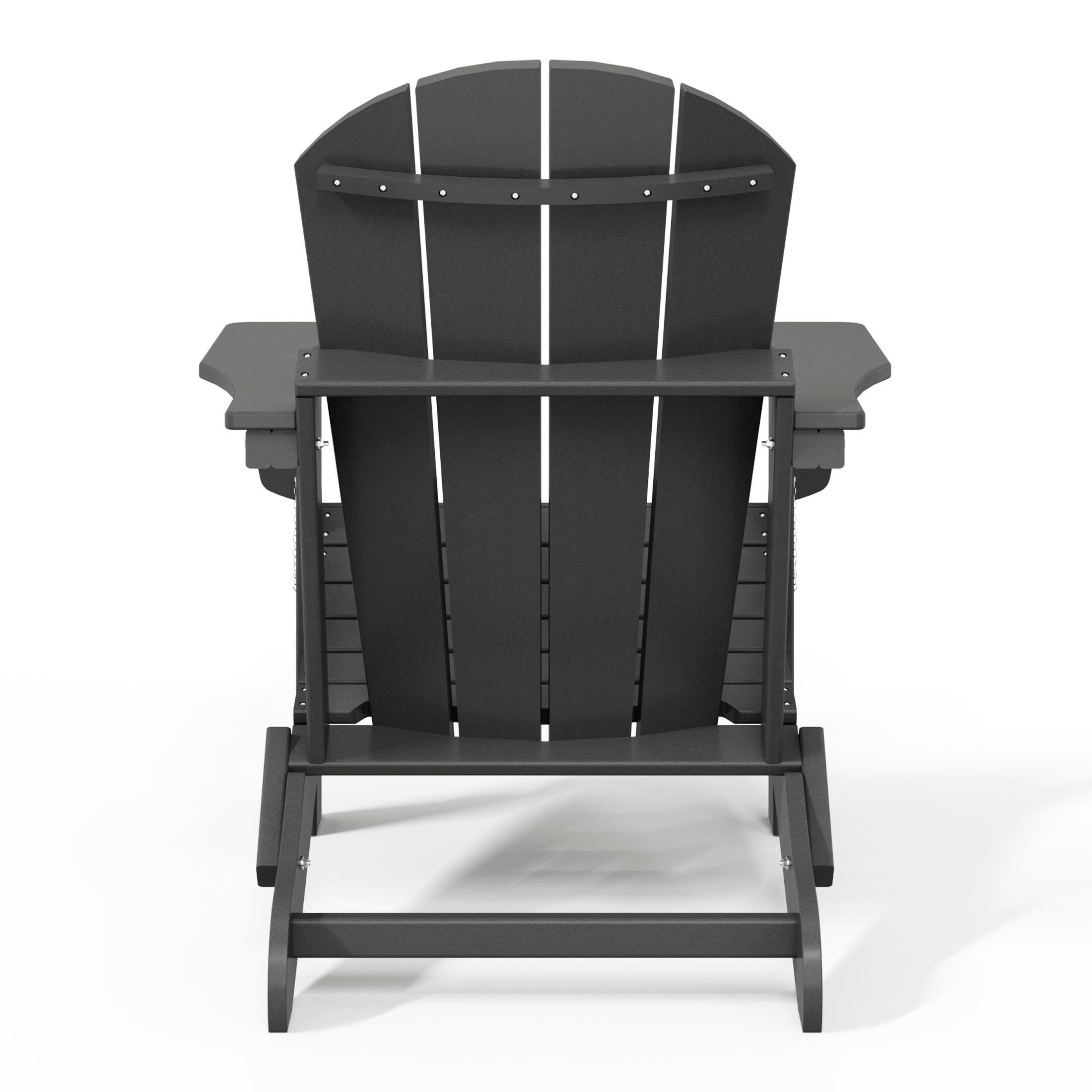 Westin Outdoor  Folding Outdoor Poly Adirondack Chair, Gray, large