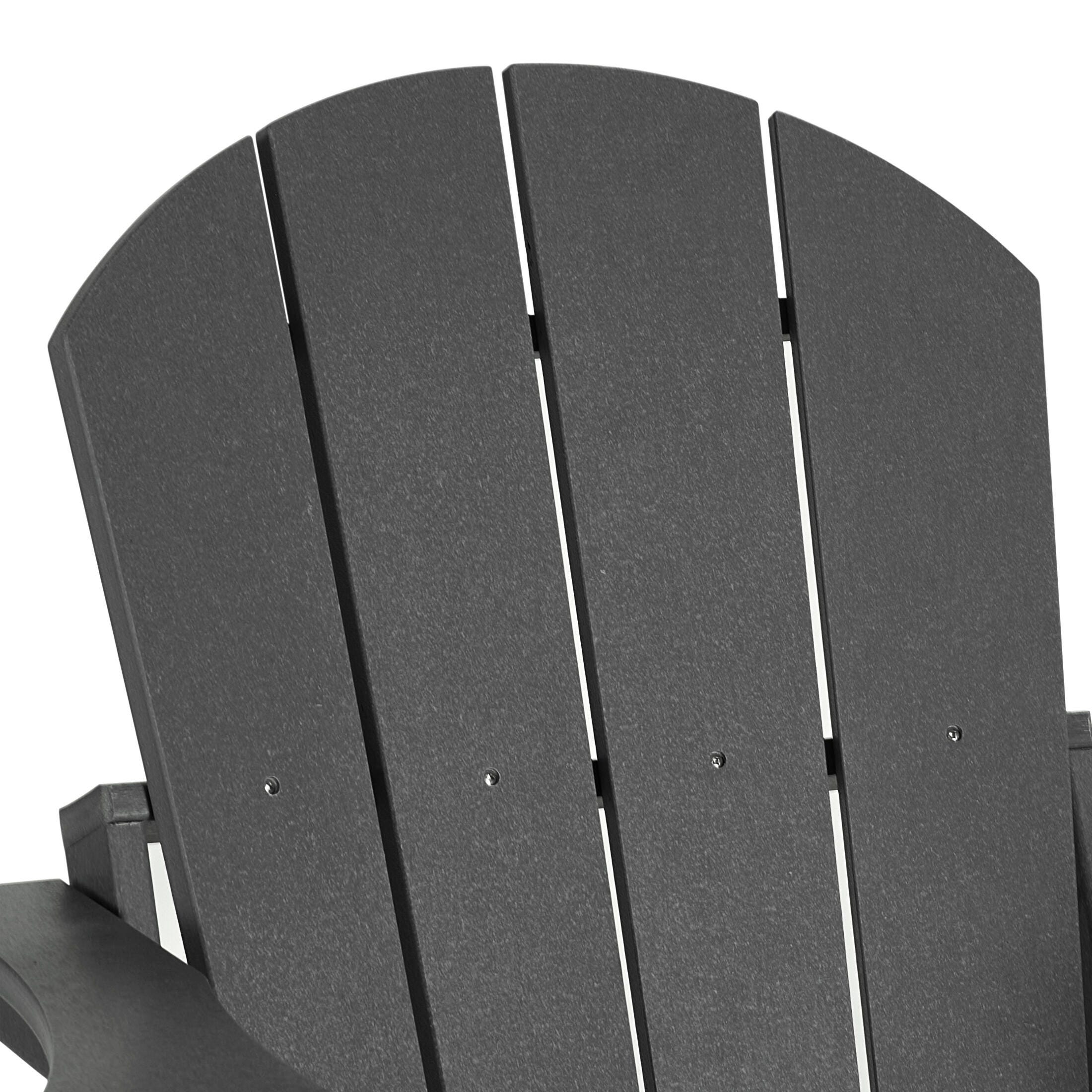 Westin Outdoor  Folding Outdoor Poly Adirondack Chair, Gray, large