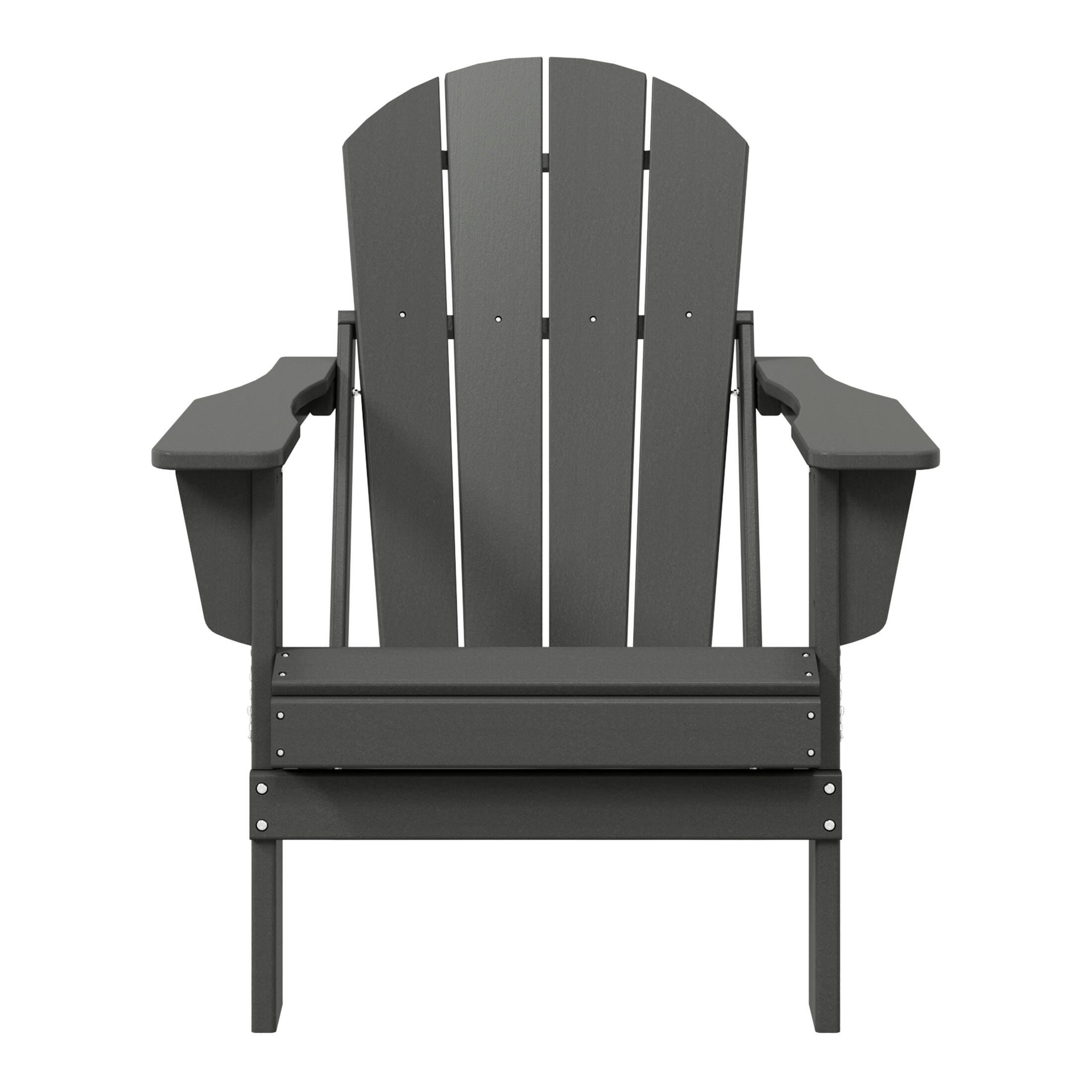 Westin Outdoor  Folding Outdoor Poly Adirondack Chair, Gray, large