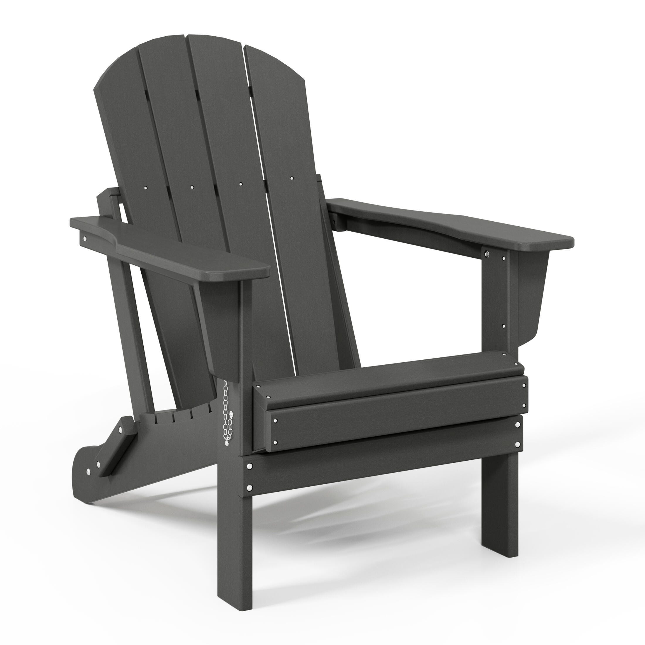 Westin Outdoor  Folding Outdoor Poly Adirondack Chair, Gray, large