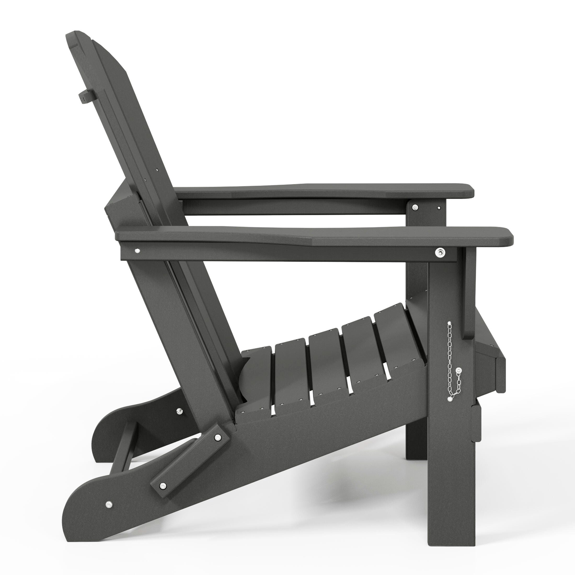 Westin Outdoor  Folding Outdoor Poly Adirondack Chair, Gray, large
