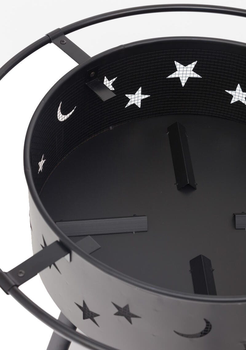 Westin Star & Moon Steel Wood Burning Round Fire Pit, , large