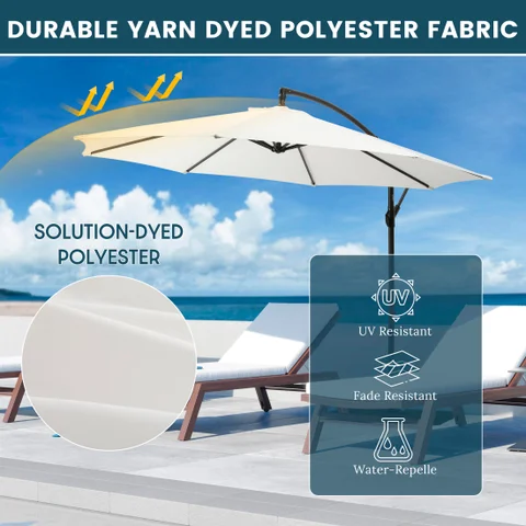 10 ft. Outdoor Cantilever Hanging Patio Umbrella | Ashley 10 ft. Outdoor Cantilever Hanging Patio Umbrella | Ashley