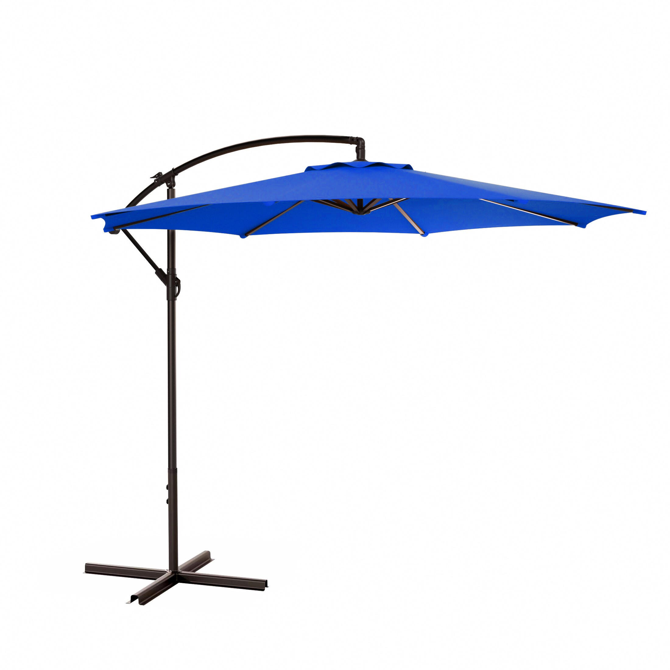 Henley 10' Outdoor Cantilever Hanging Patio Umbrella, Royal Blue, large