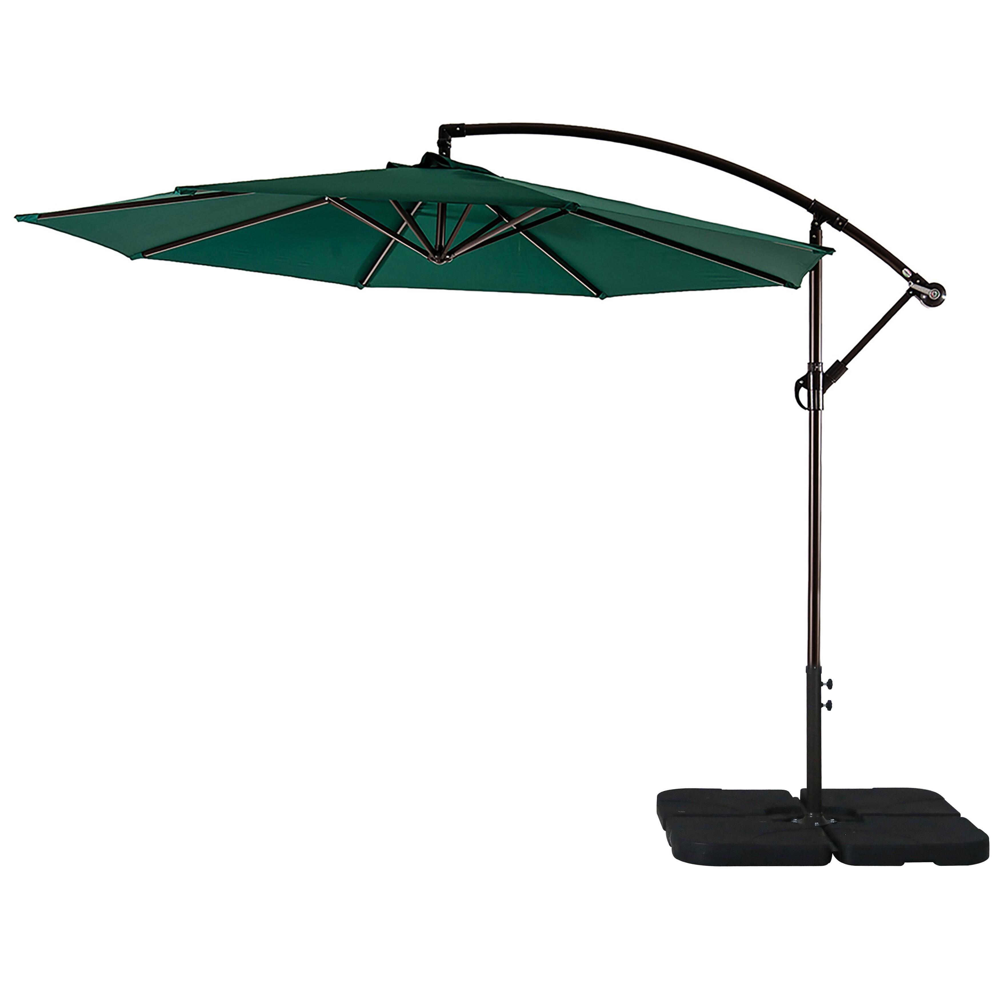 Westin Outdoor 10-Ft Cantiliver Umbrella and Base Weight Set, Dark Green, large