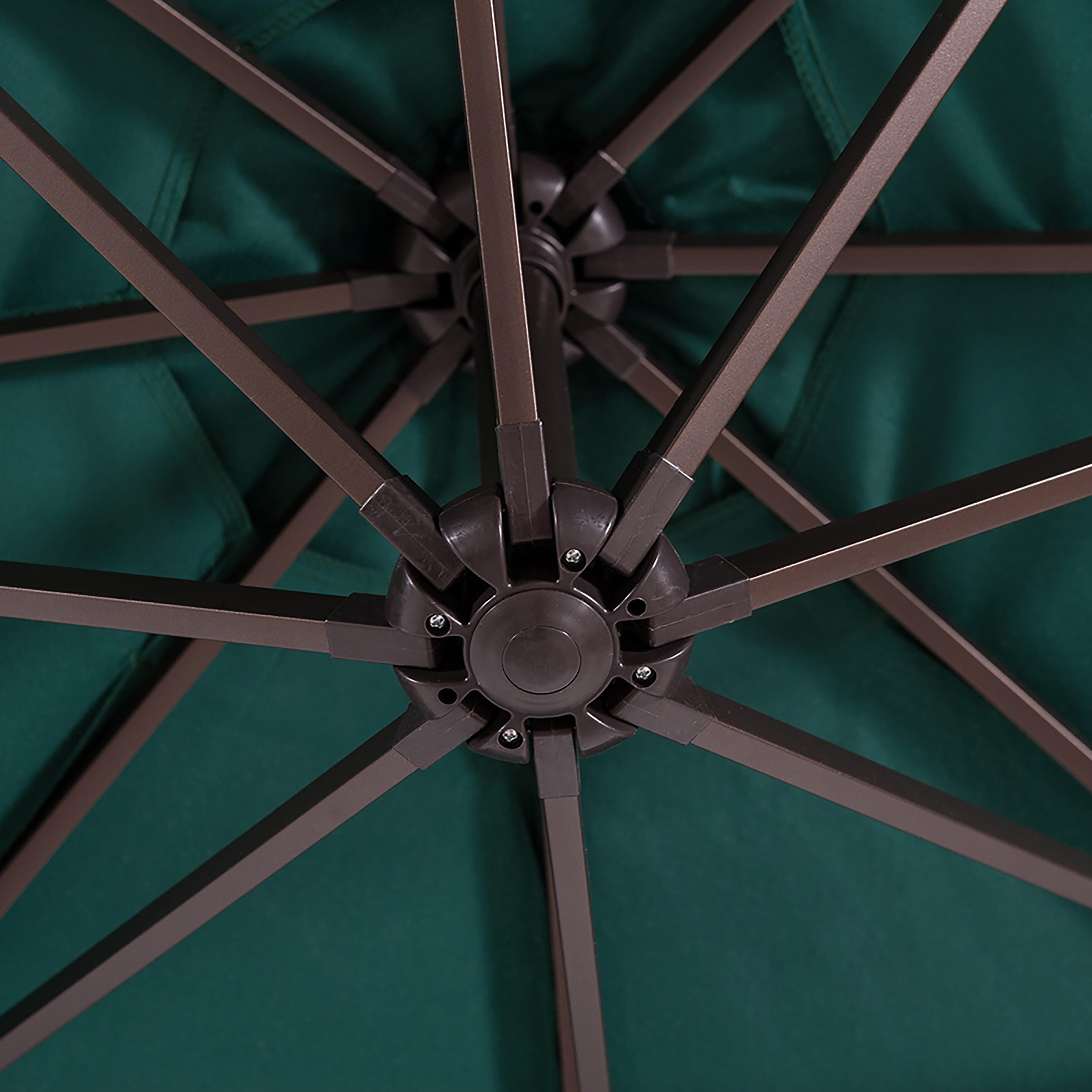 Westin Outdoor 10-Ft Cantiliver Umbrella and Base Weight Set, Dark Green, large