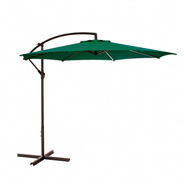10 ft. Outdoor Cantilever Hanging Patio Umbrella, Dark Green