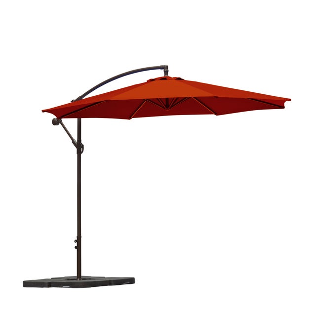 Westin Outdoor 10-Ft Cantiliver Umbrella and Base Weight Set, Red