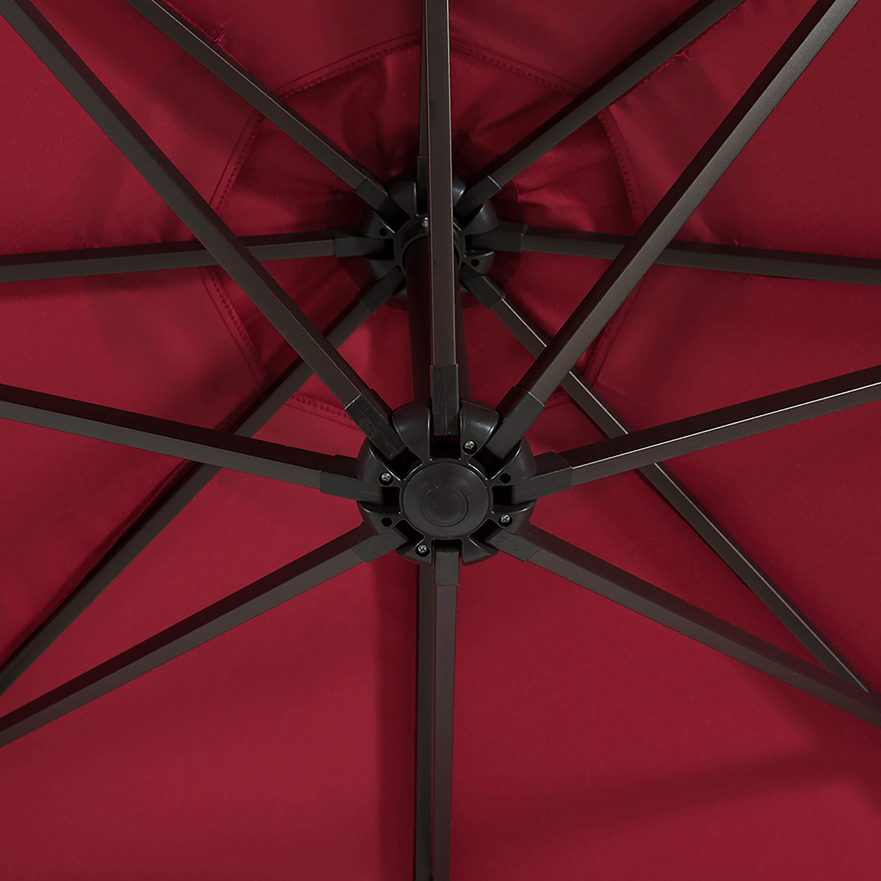Henley 10' Outdoor Cantilever Hanging Patio Umbrella, Red, large
