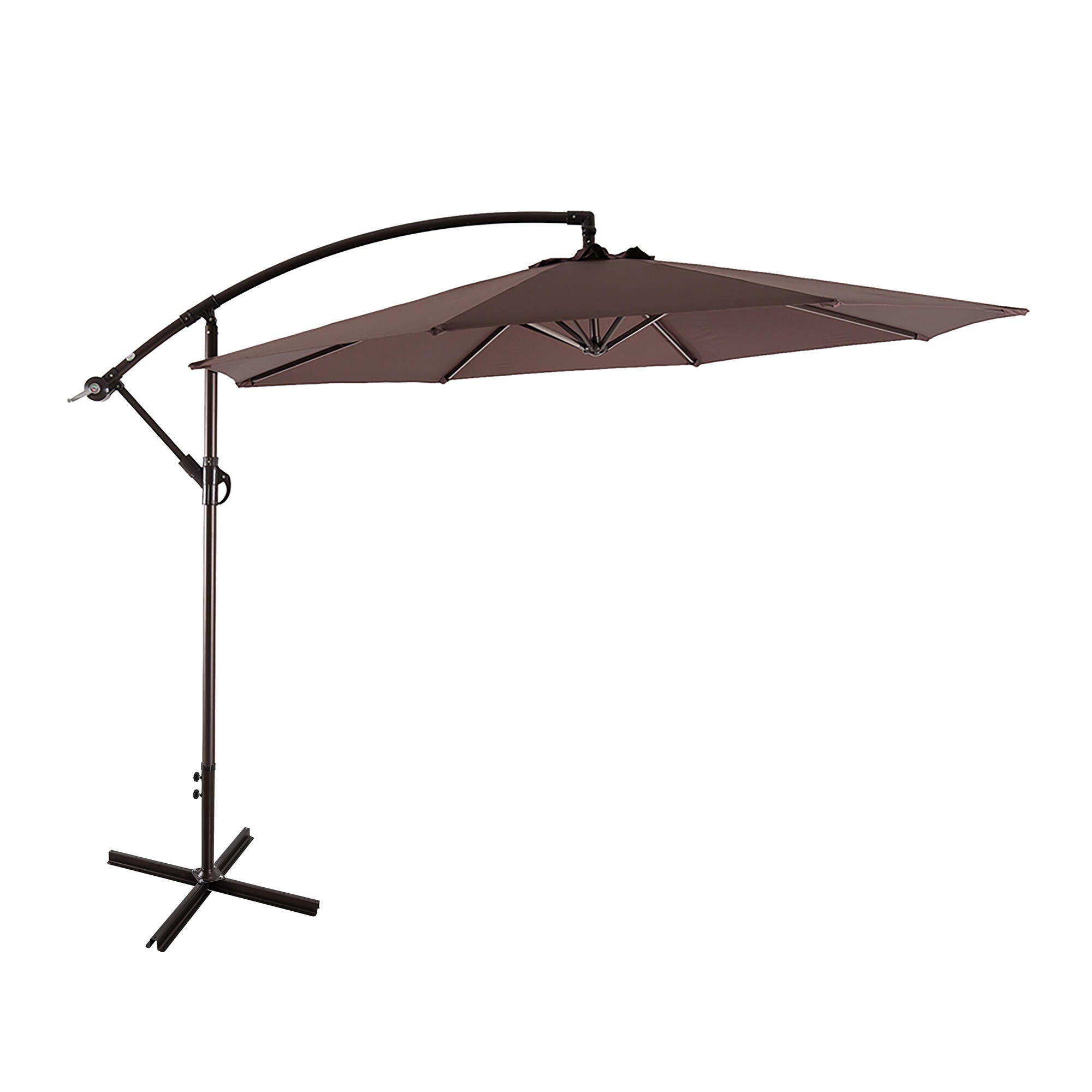 Henley 10' Outdoor Cantilever Hanging Patio Umbrella, Coffee, large
