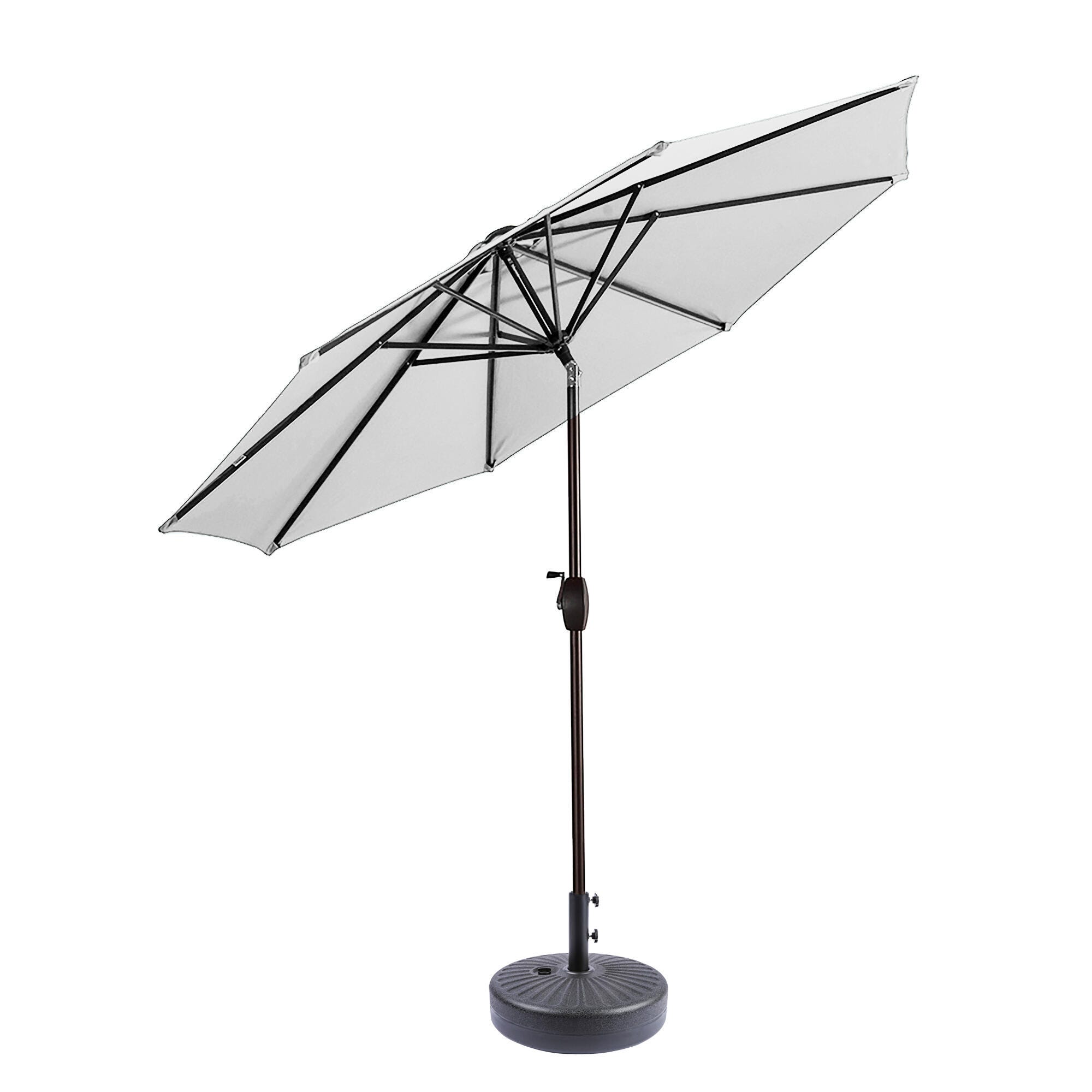Westin Outdoor 9-Ft Market Patio Umbrella with Black Fillable Base Weight, White, large