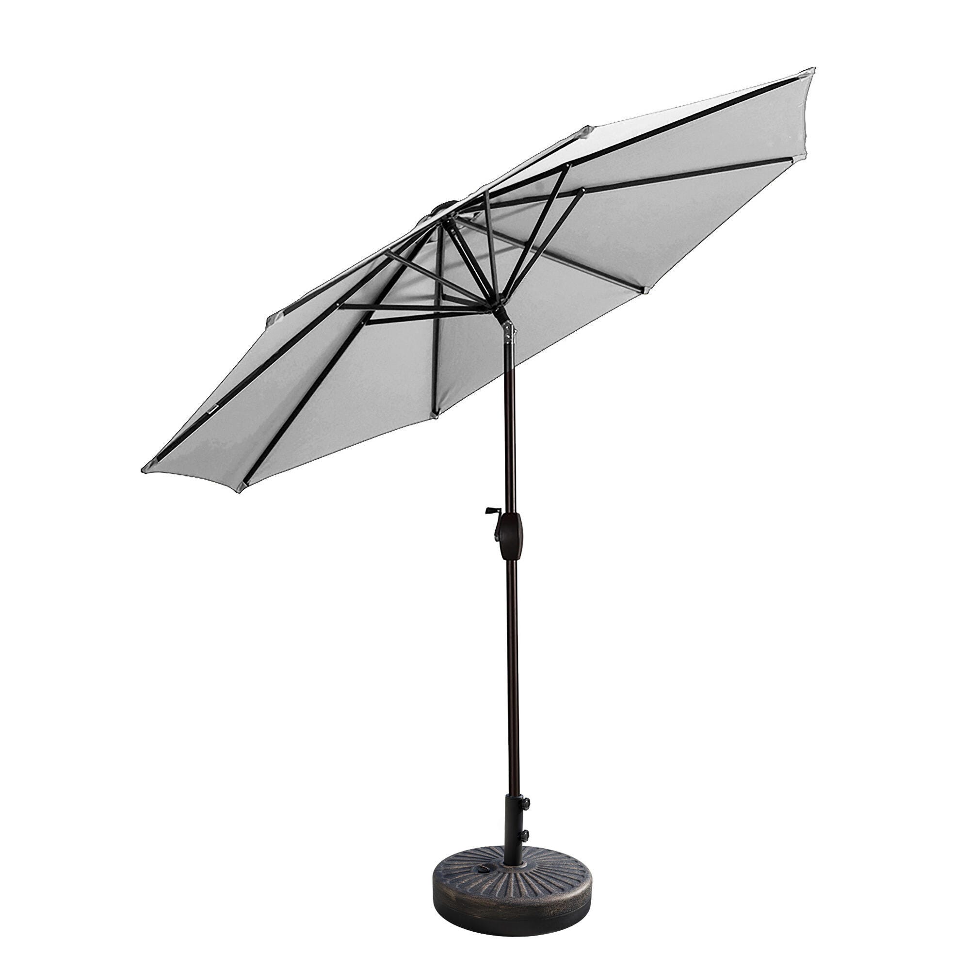 Westin Outdoor 9-Ft Market Patio Umbrella with Bronze Finish Fillable Base Weight, White, rollover