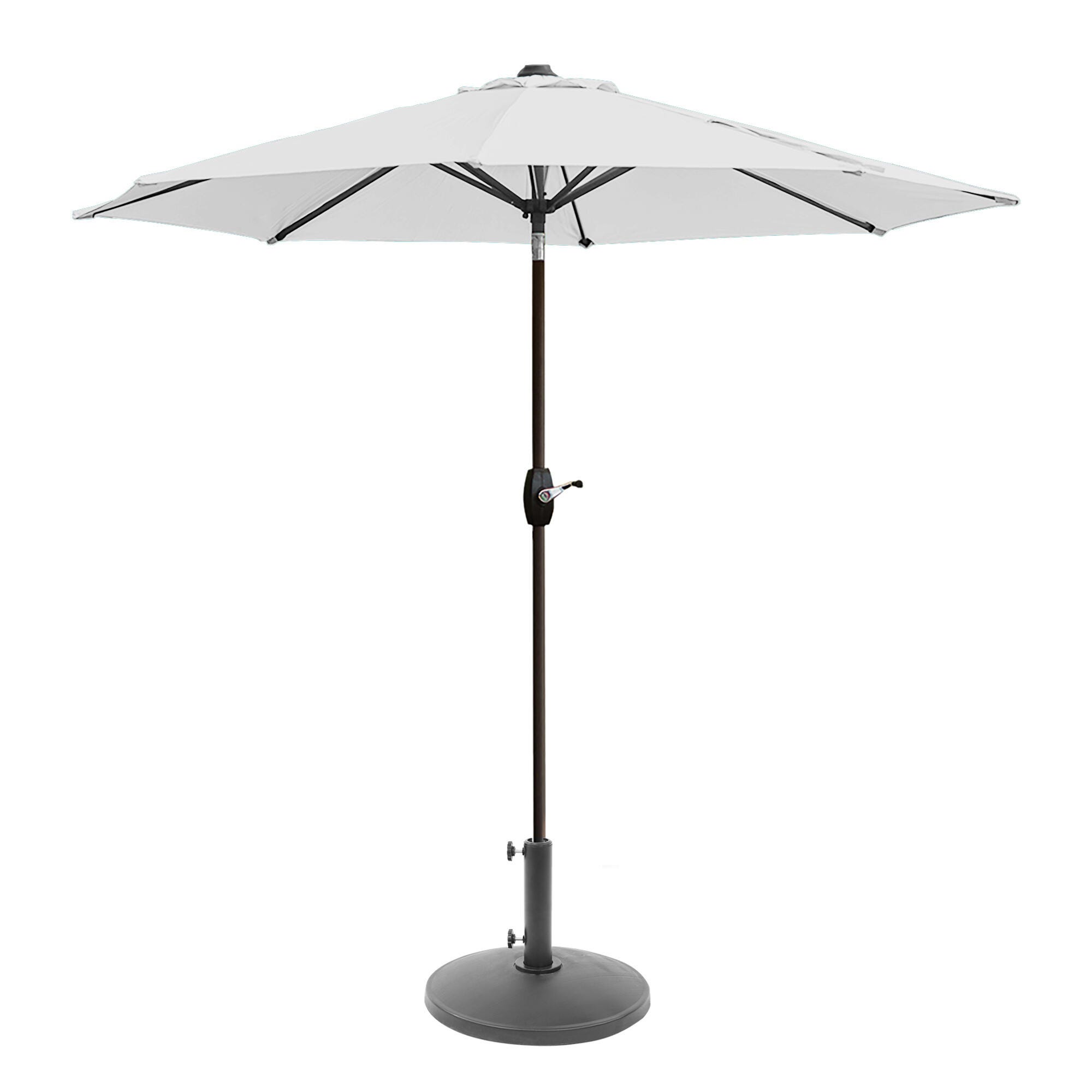 Westin Outdoor 9-Ft Market Patio Umbrella with Round Resin Base, White, large