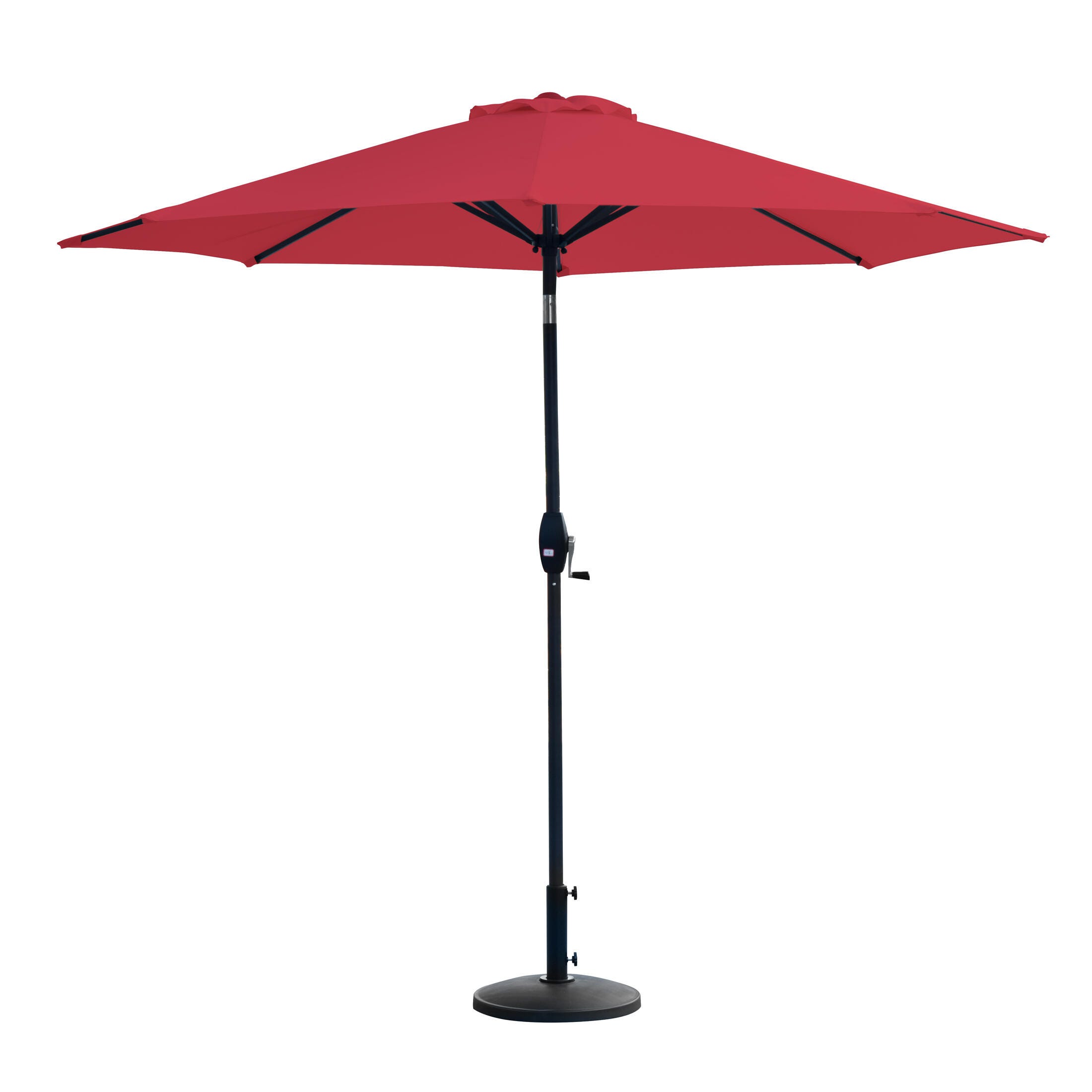 Westin Outdoor 9-Ft Market Patio Umbrella with Round Resin Base, Red, large