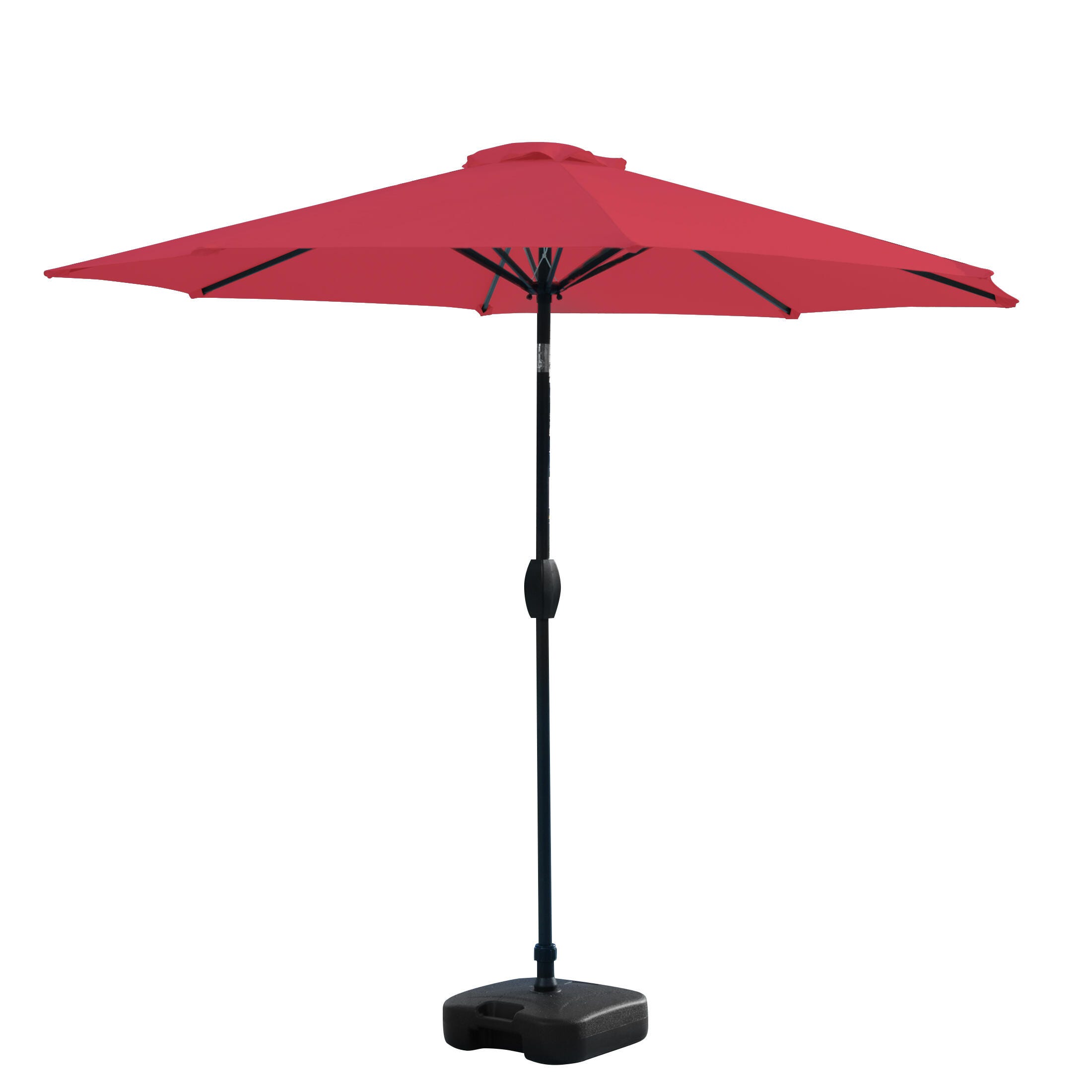 Westin Outdoor 9-Ft Market Patio Umbrella with Square Fillable Weight Base, Red, large