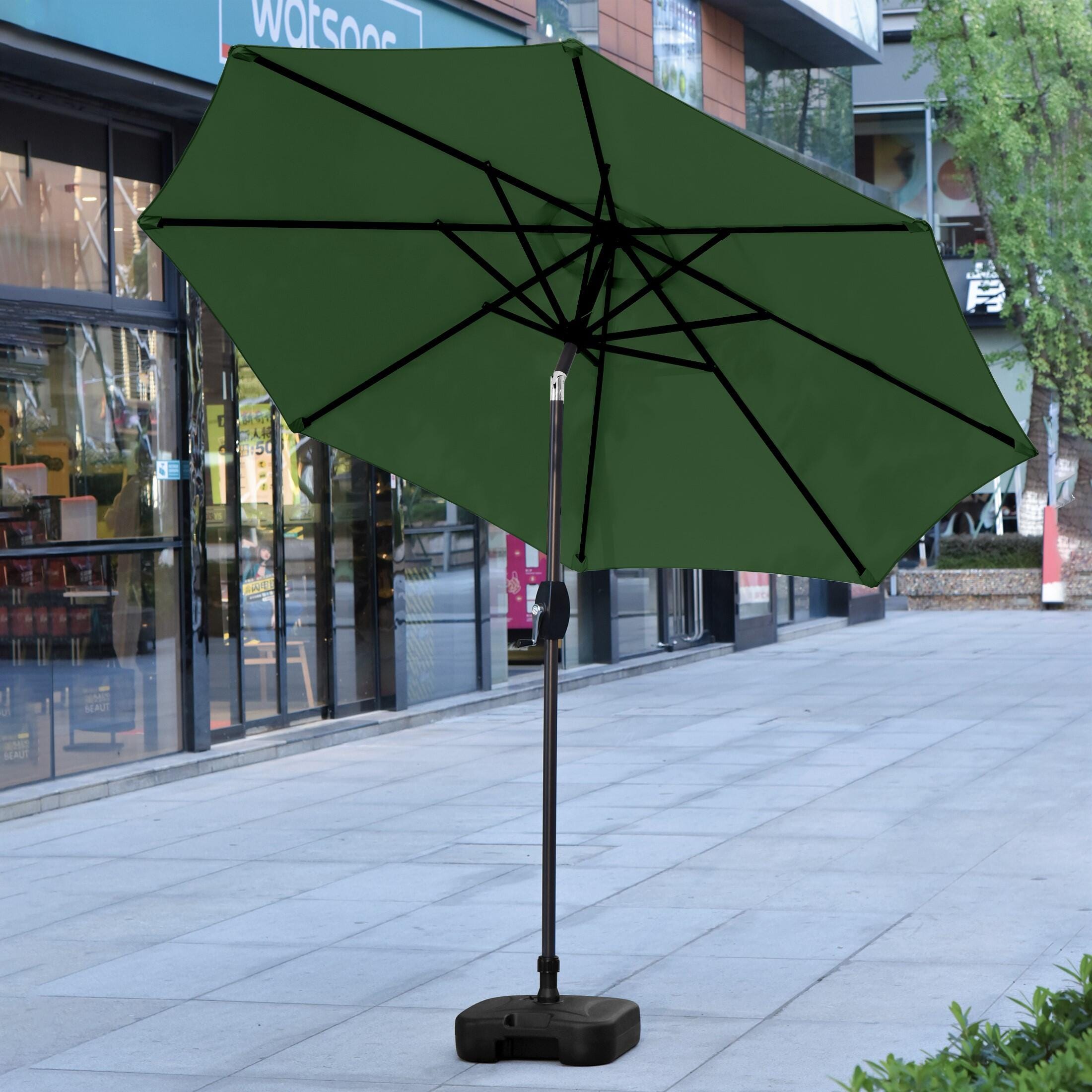 Westin Outdoor 9-Ft Market Patio Umbrella with Square Fillable Weight Base, Green, rollover