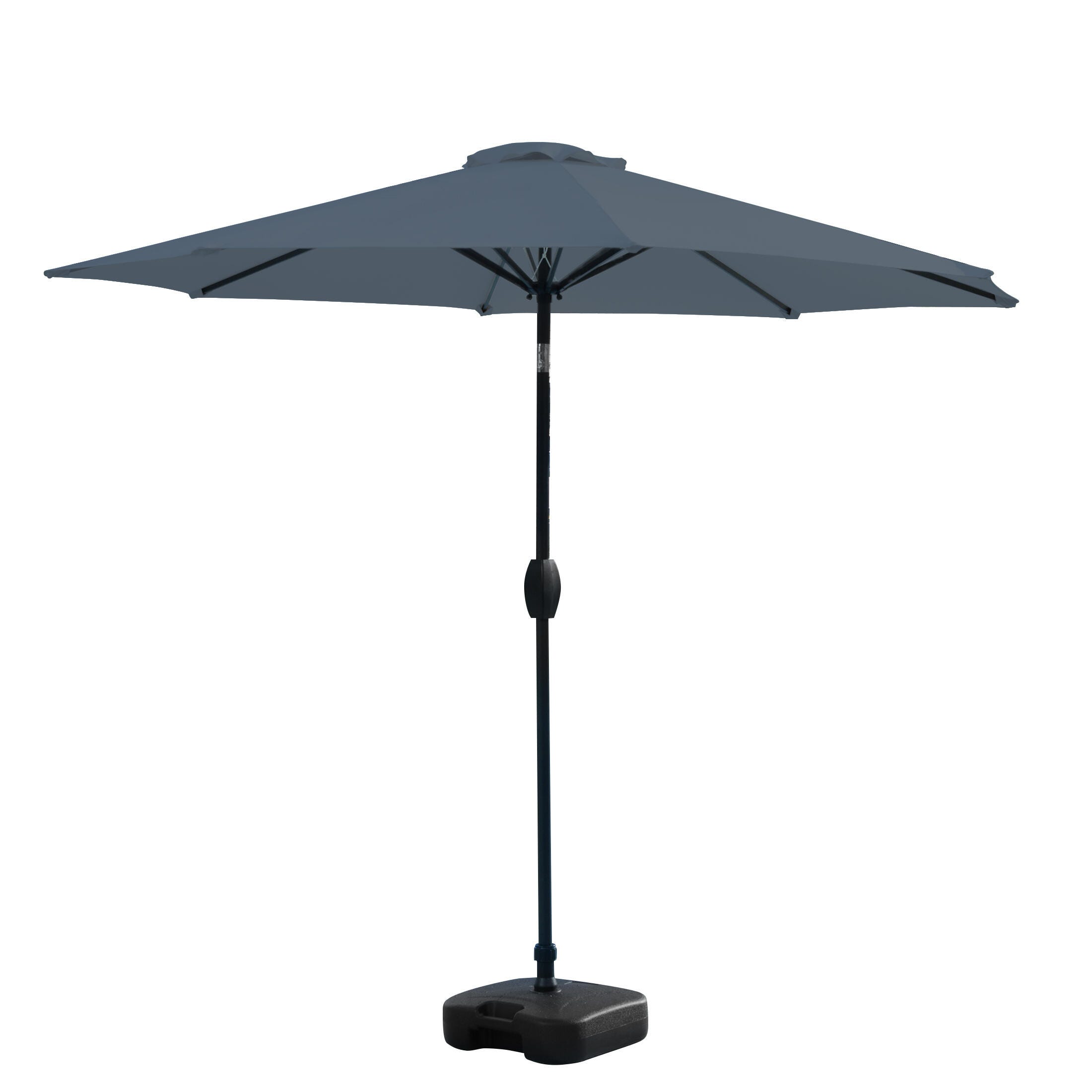 Westin Outdoor 9-Ft Market Patio Umbrella with Square Fillable Weight Base, Black/Gray, large