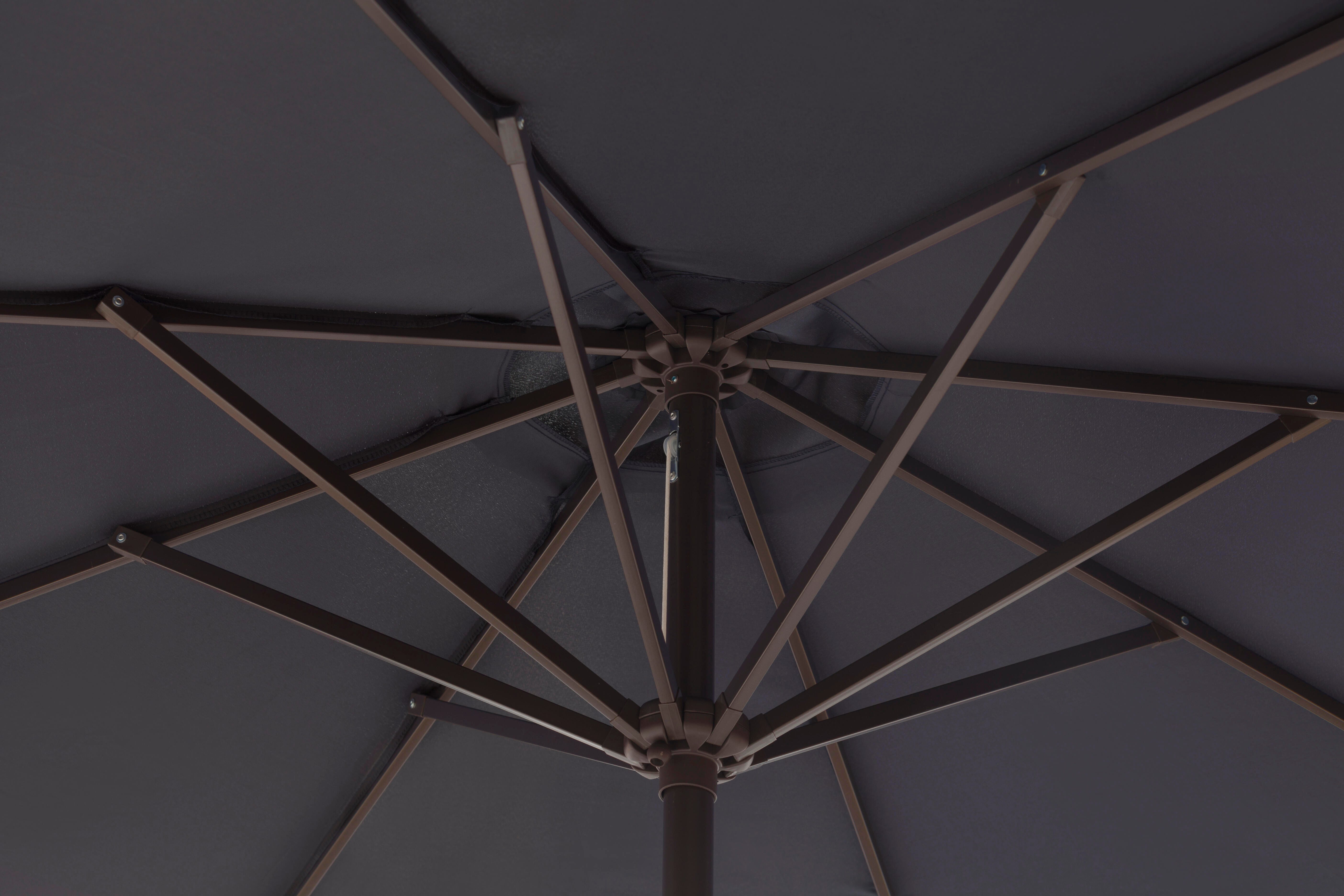 Belmont 9' Outdoor Patio Table Umbrella With Tilt And Crank, Gray, large