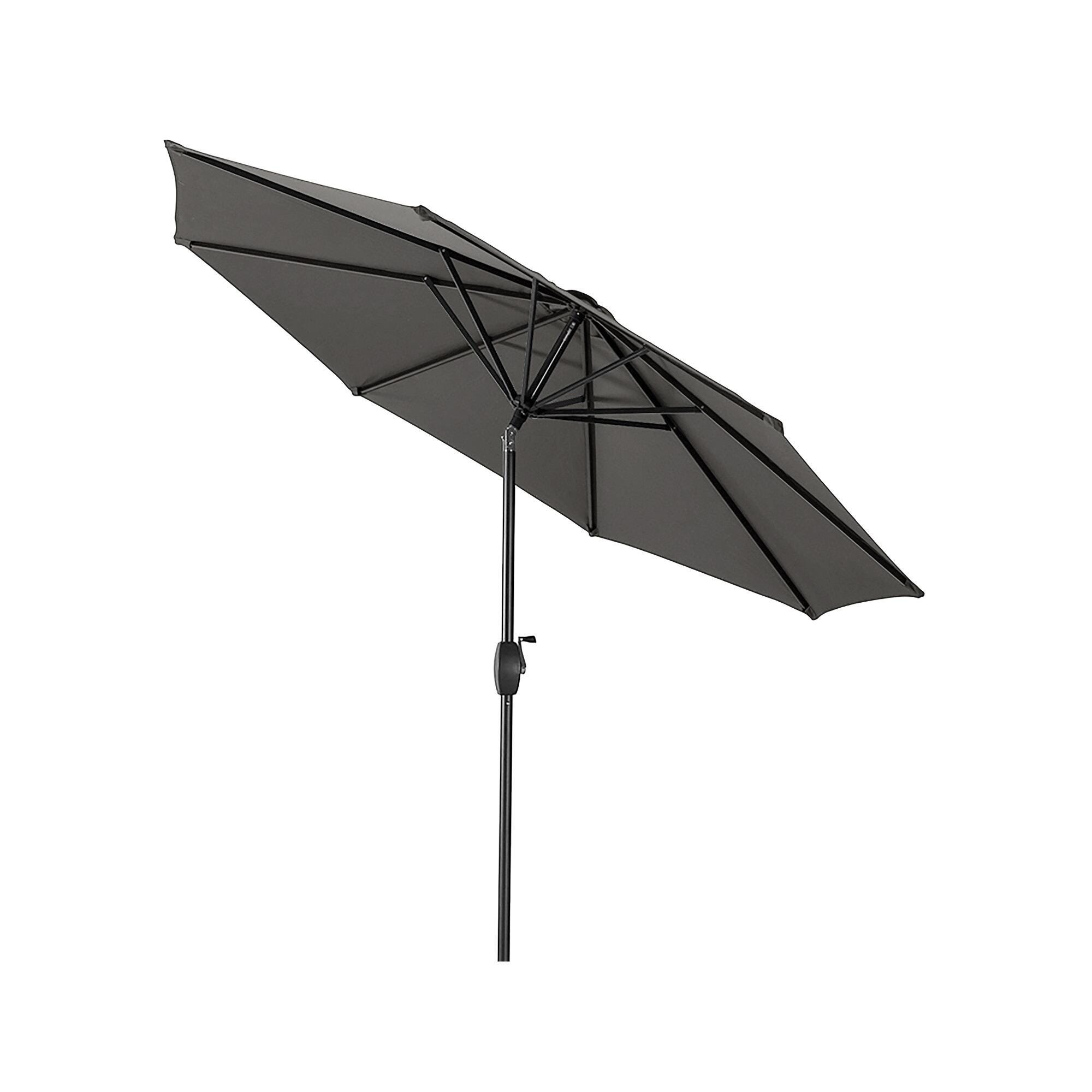 Belmont 9' Outdoor Patio Table Umbrella With Tilt And Crank, Gray, large