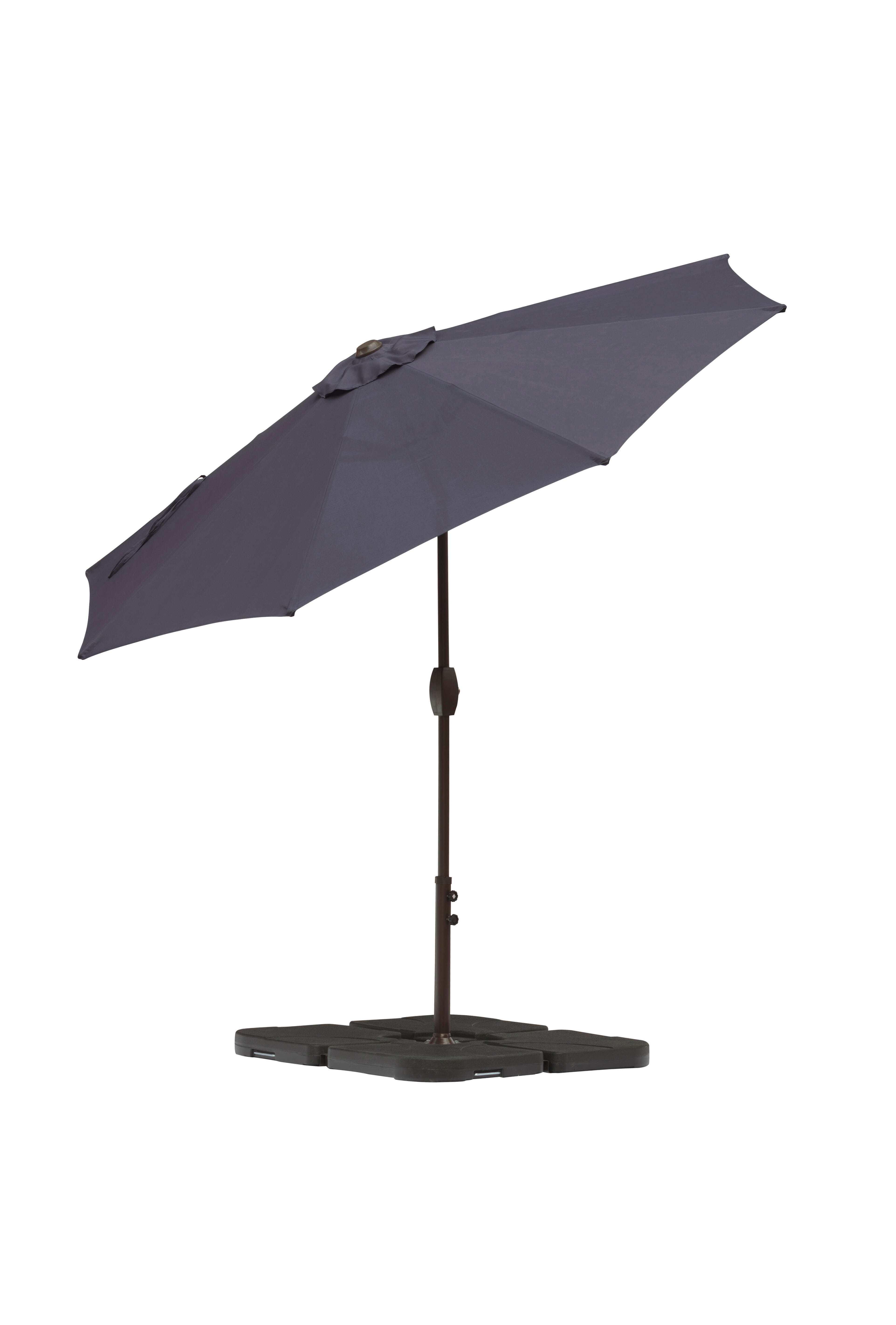 Belmont 9' Outdoor Patio Table Umbrella With Tilt And Crank, Gray, large